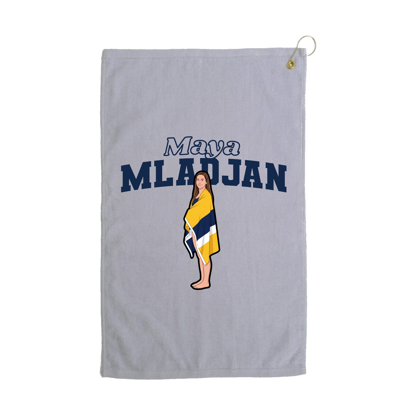 Golf Towel — Name Arch in Grey