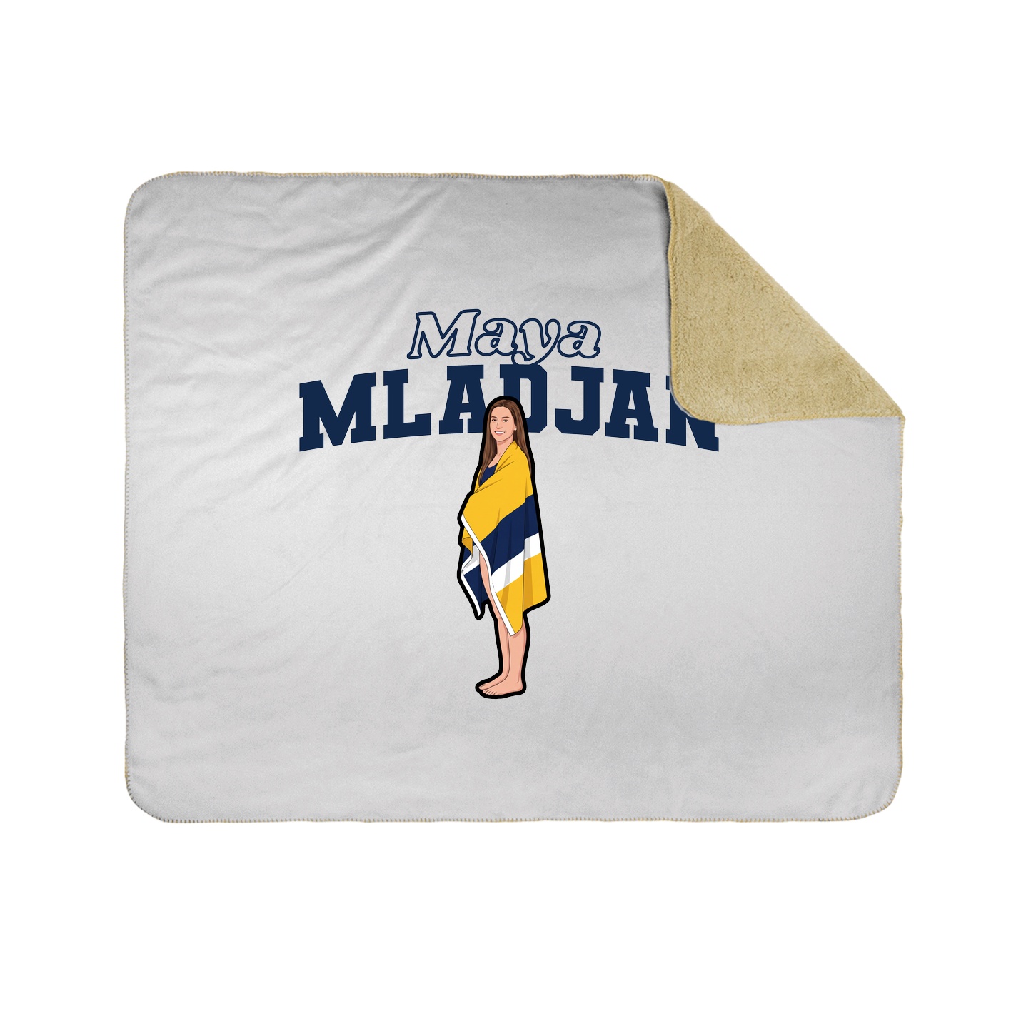 Throw Blanket — Name Arch in White