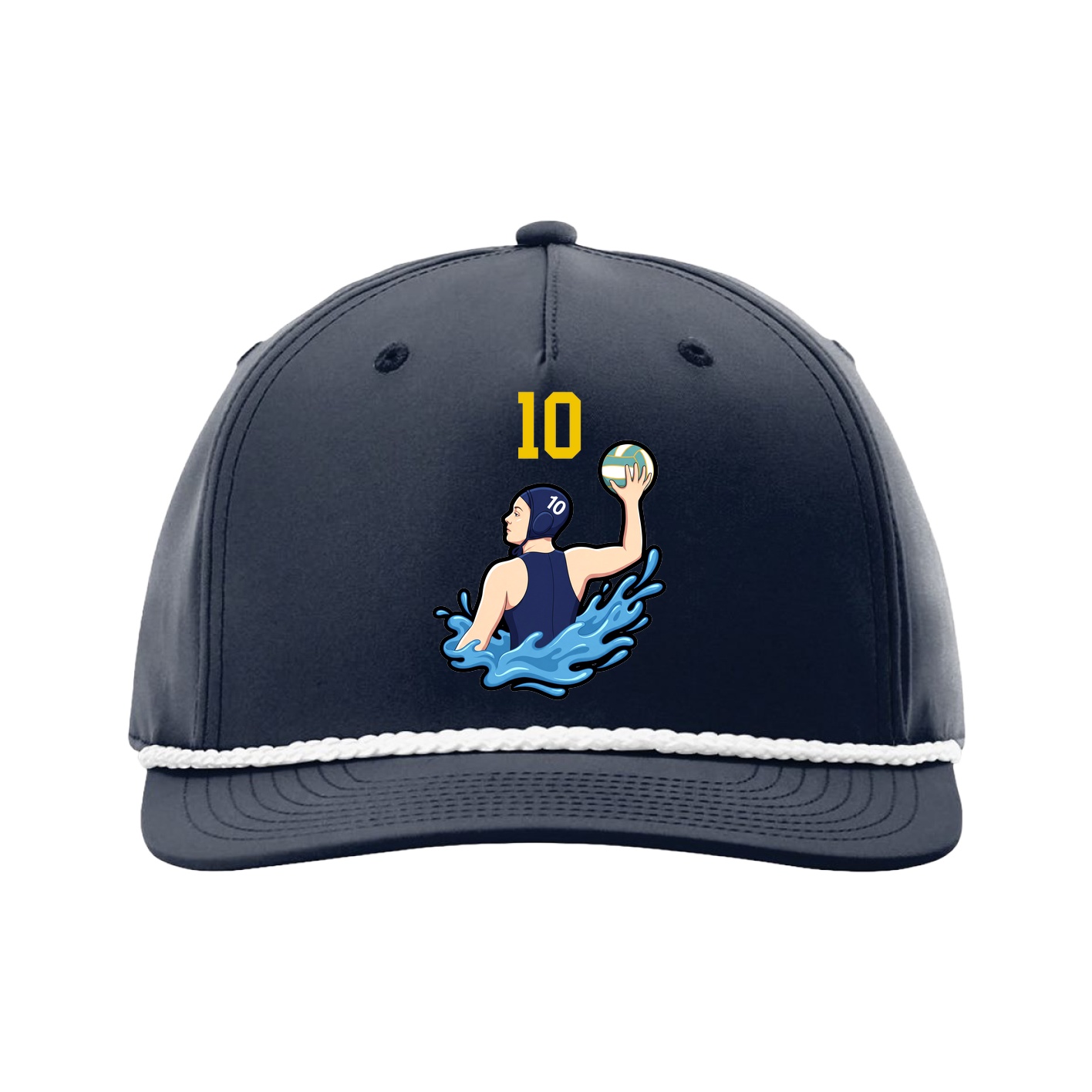 Five-Panel Classic Rope Cap — Number Top in Navy