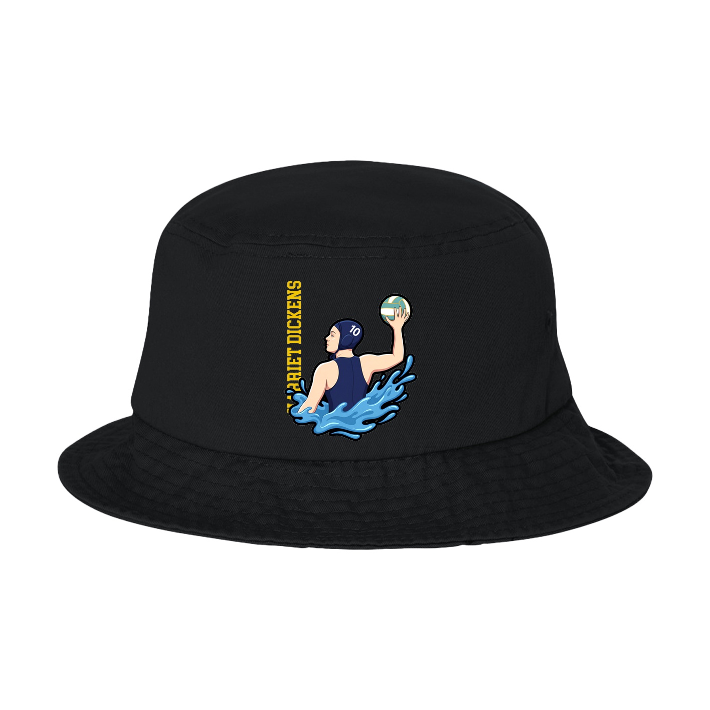 Bucket Cap — Name Vertical in Black