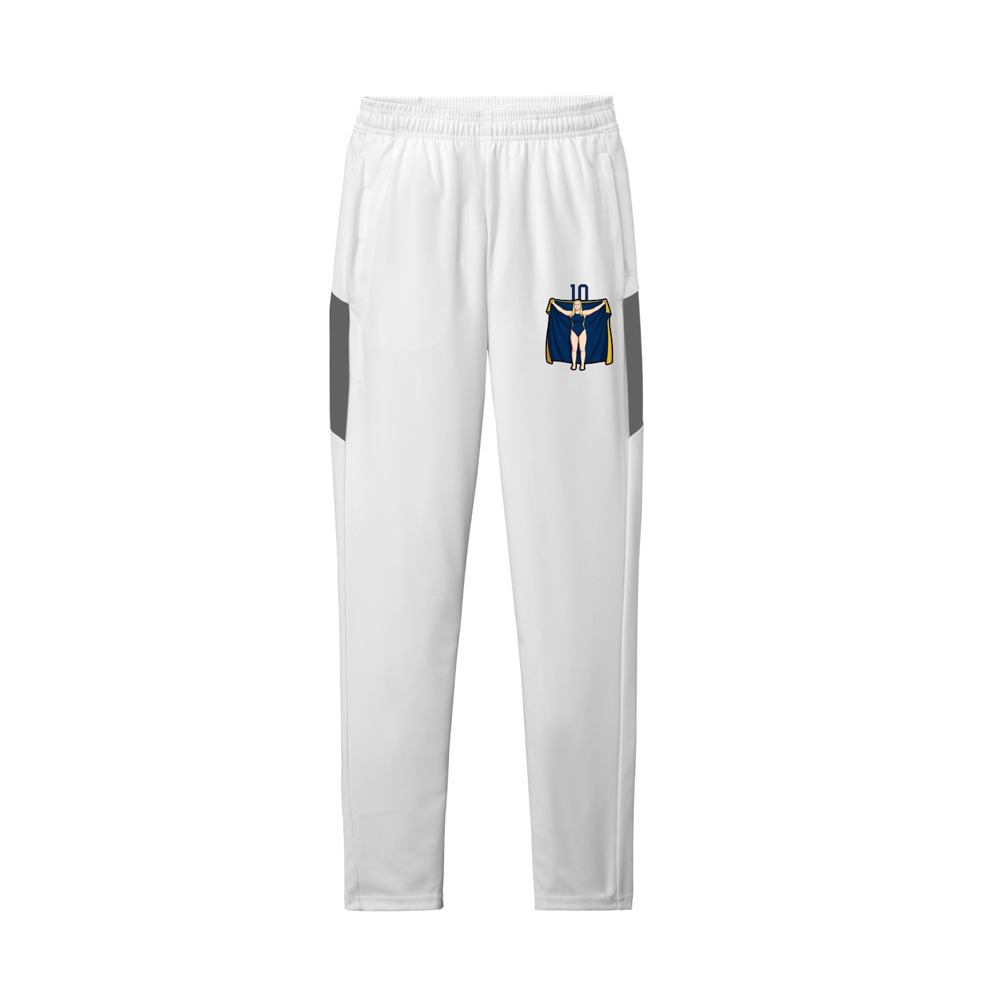 Team Travel Pant — Number Top in White/Grey