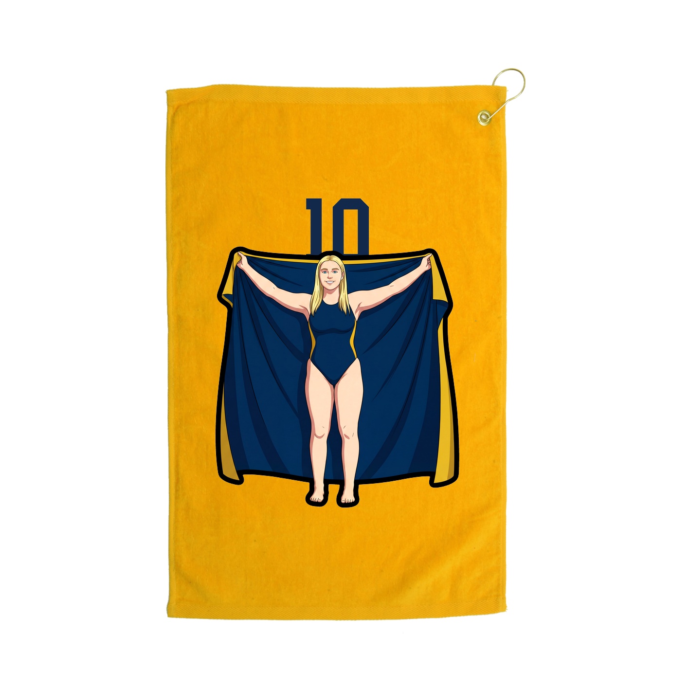 Golf Towel — Number Top in Gold