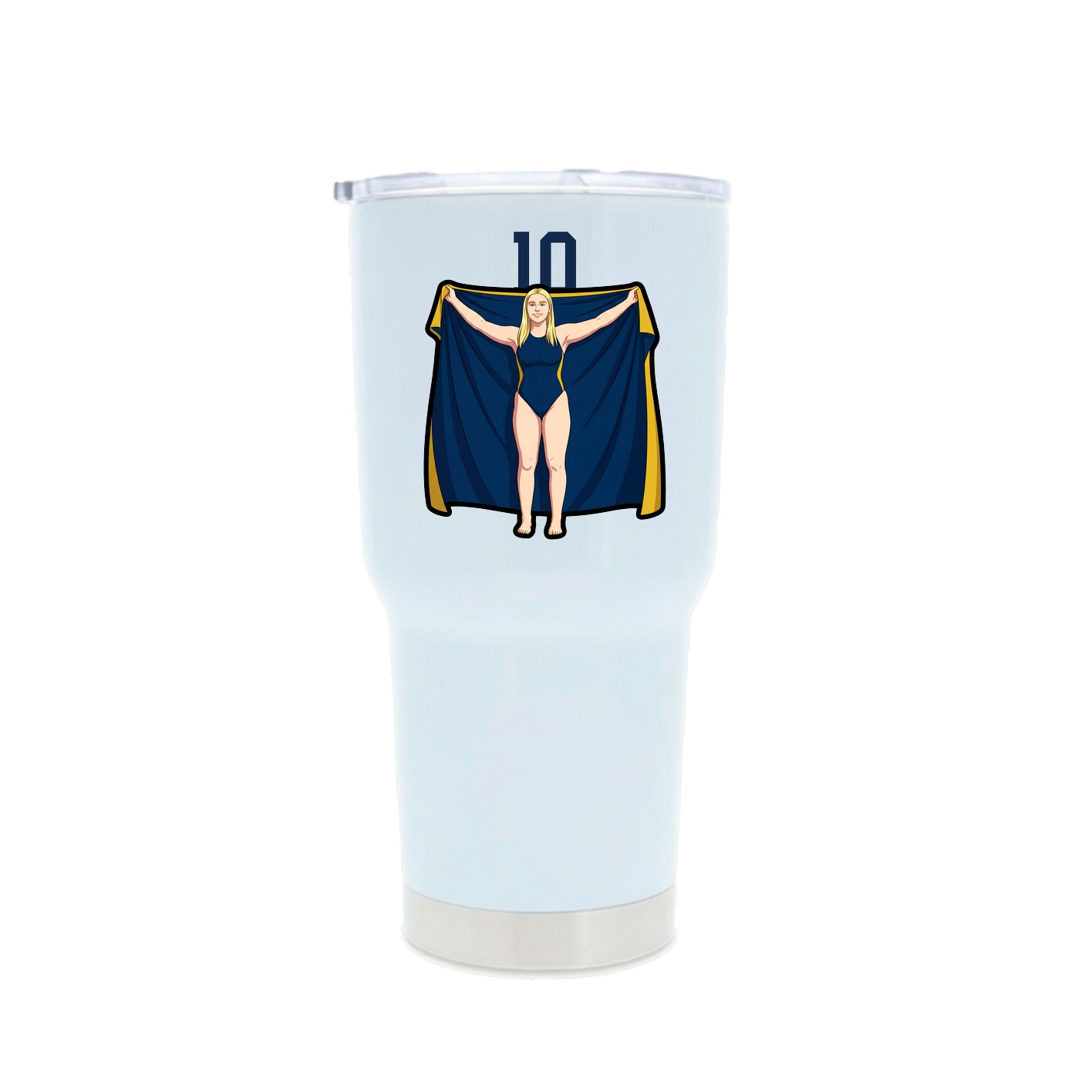 30oz Stainless Steel Tumbler — Number Top in White