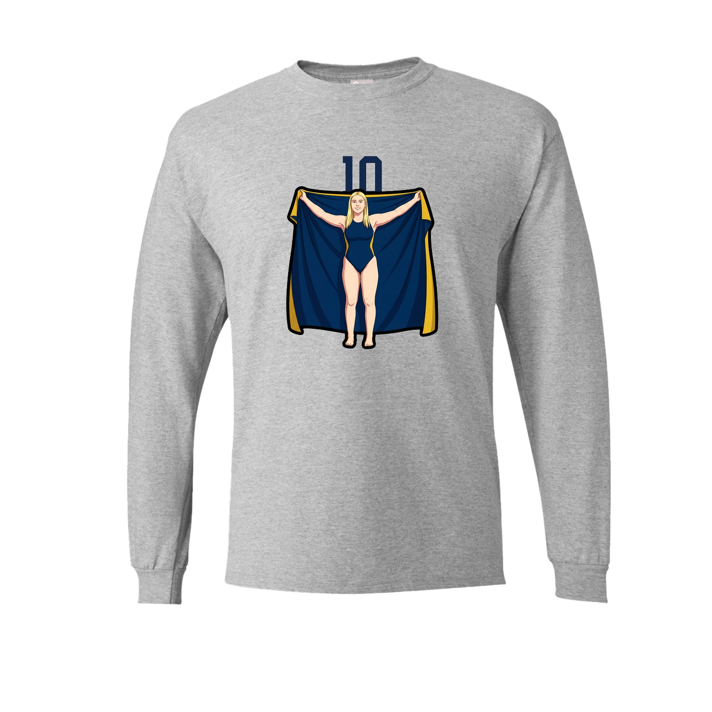 Long Sleeve Tee — Number Top in Grey