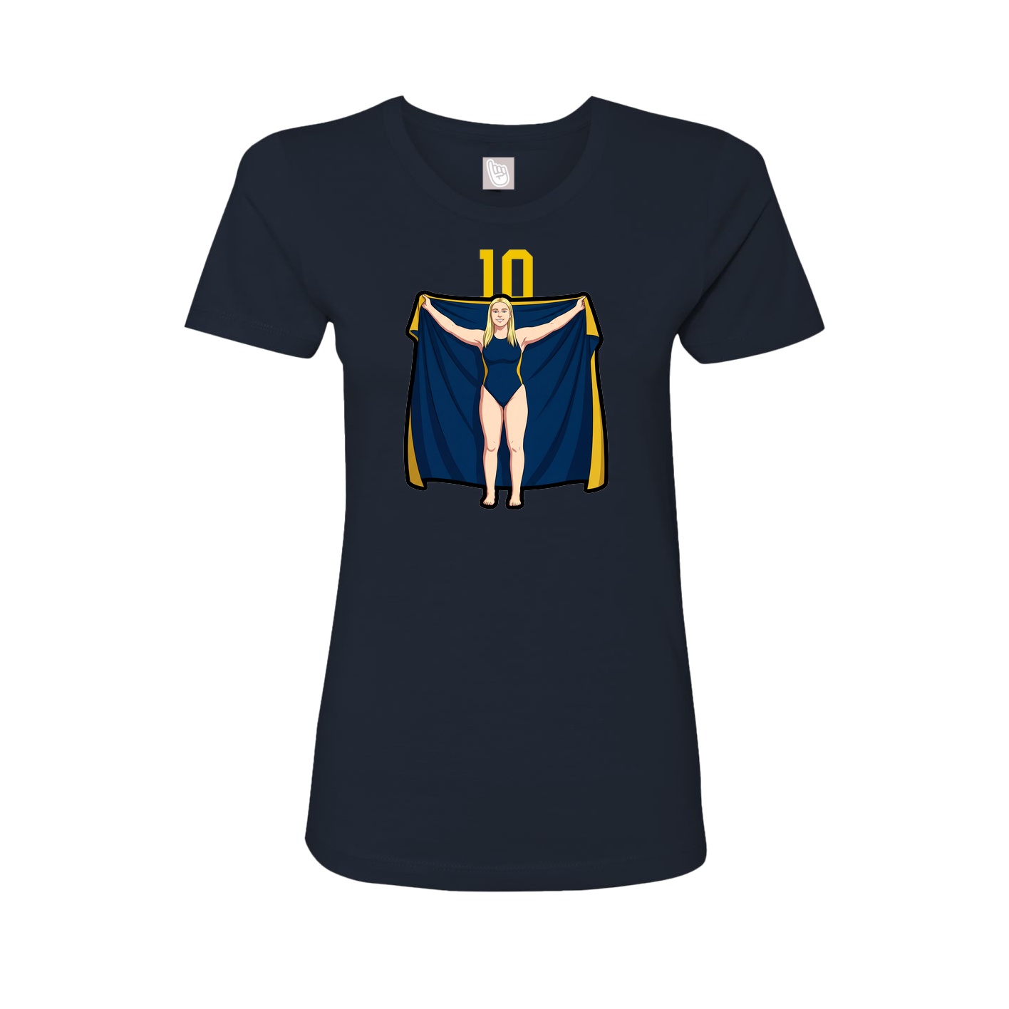 Fitted Women's Tee — Number Top in Navy