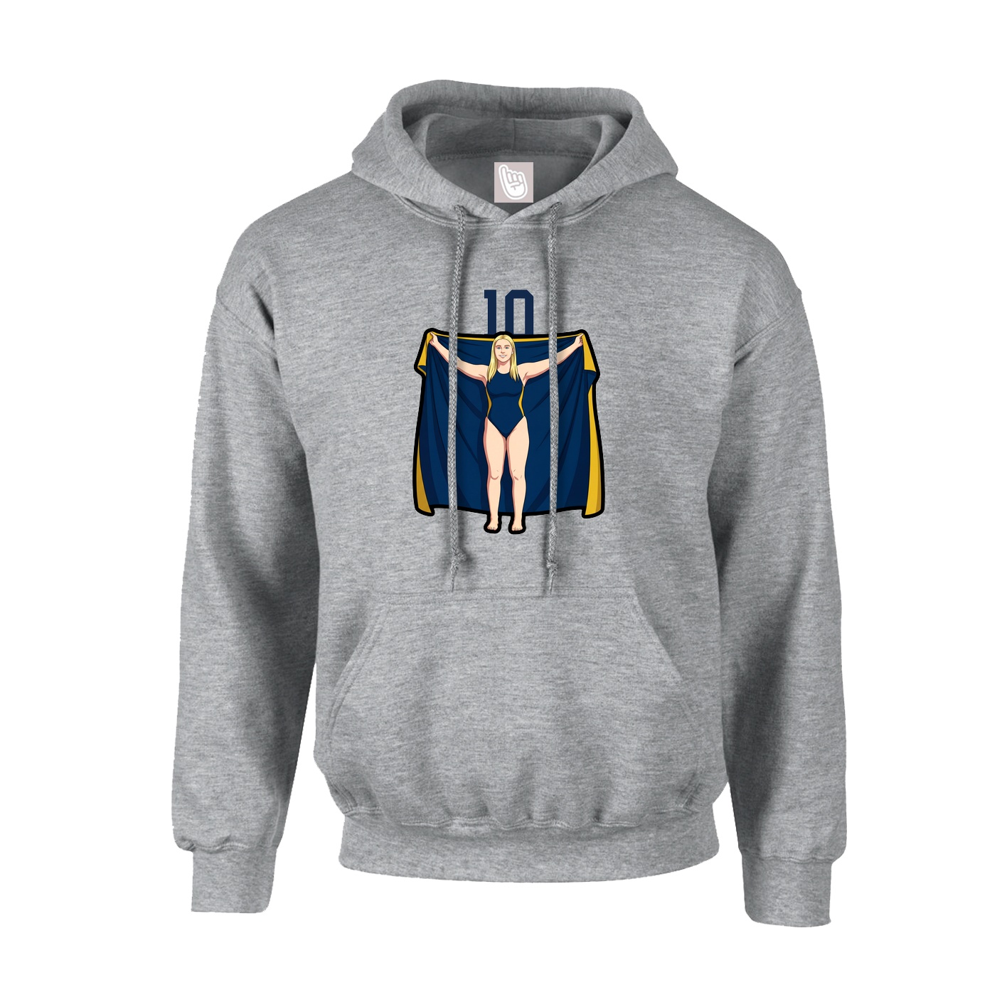 Hoodie — Number Top in Grey
