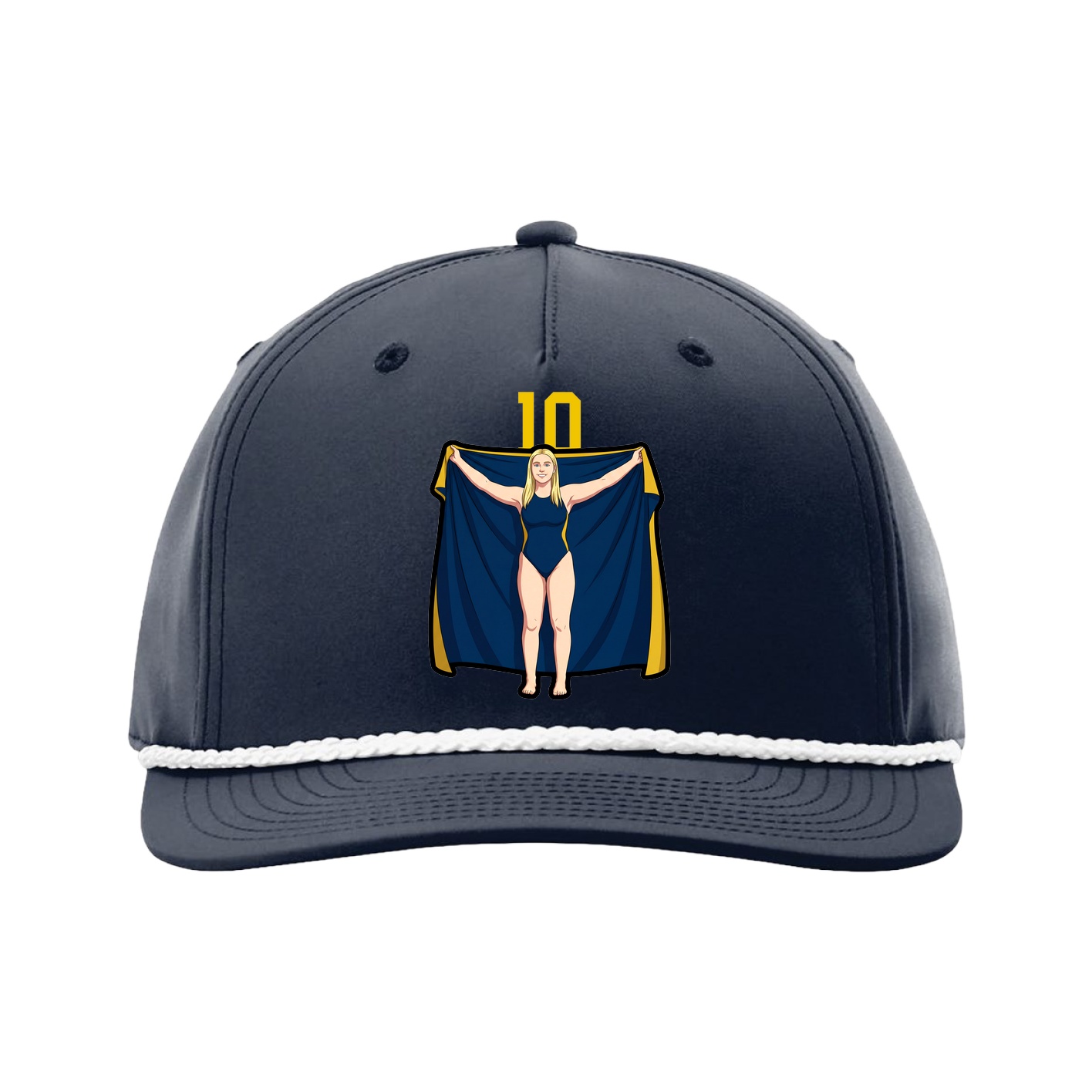 Five-Panel Classic Rope Cap — Number Top in Navy