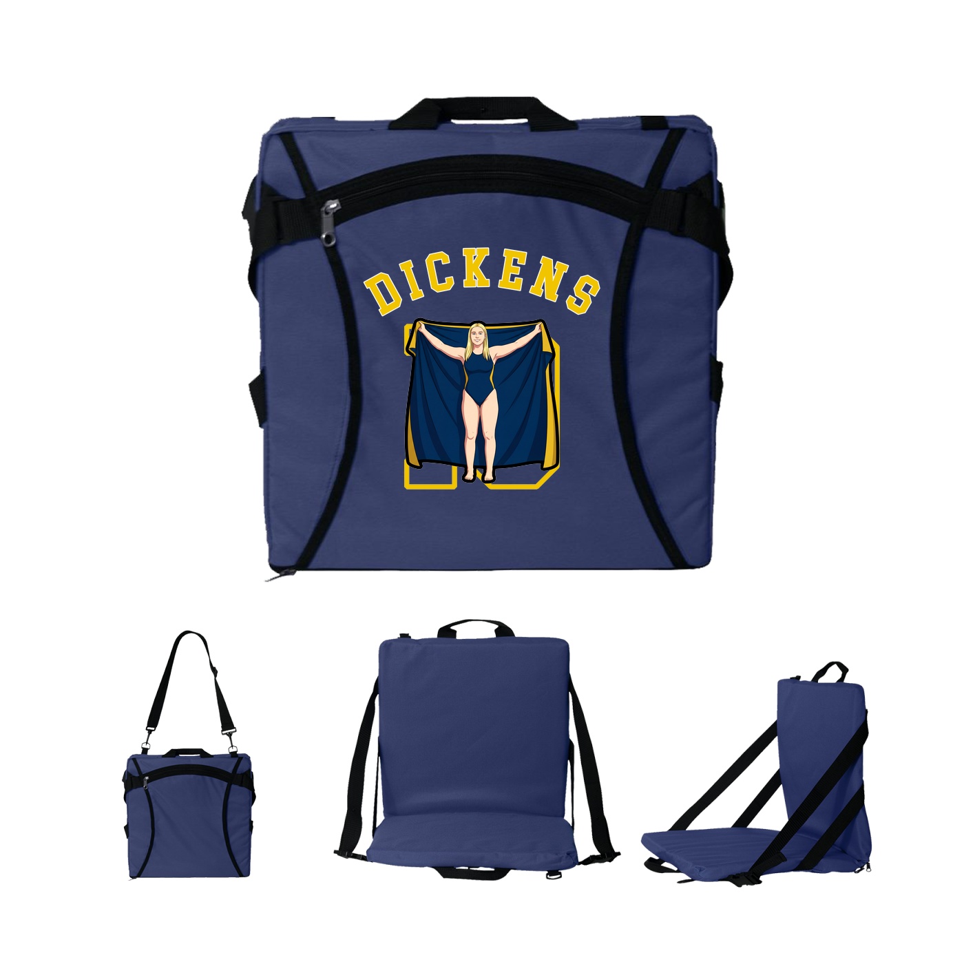 Folding Stadium Seat — Shirsey Arch in Navy
