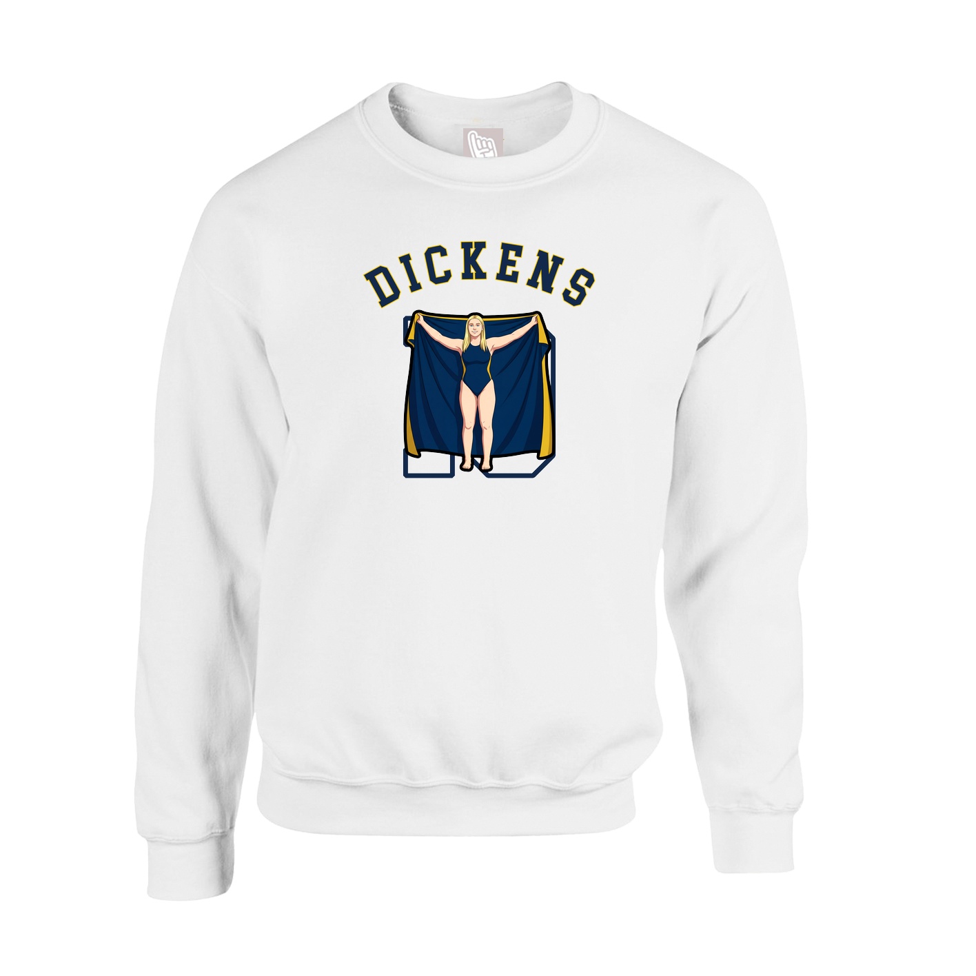 Fleece Crew — Shirsey Arch in White
