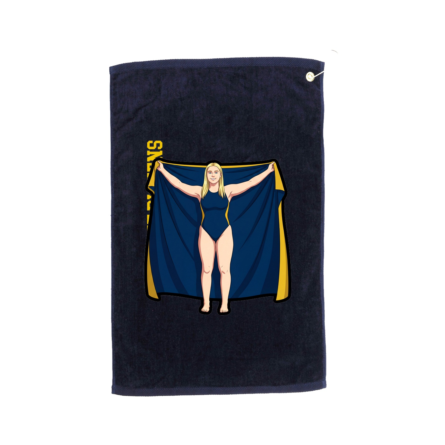 Golf Towel — Name Vertical in Navy