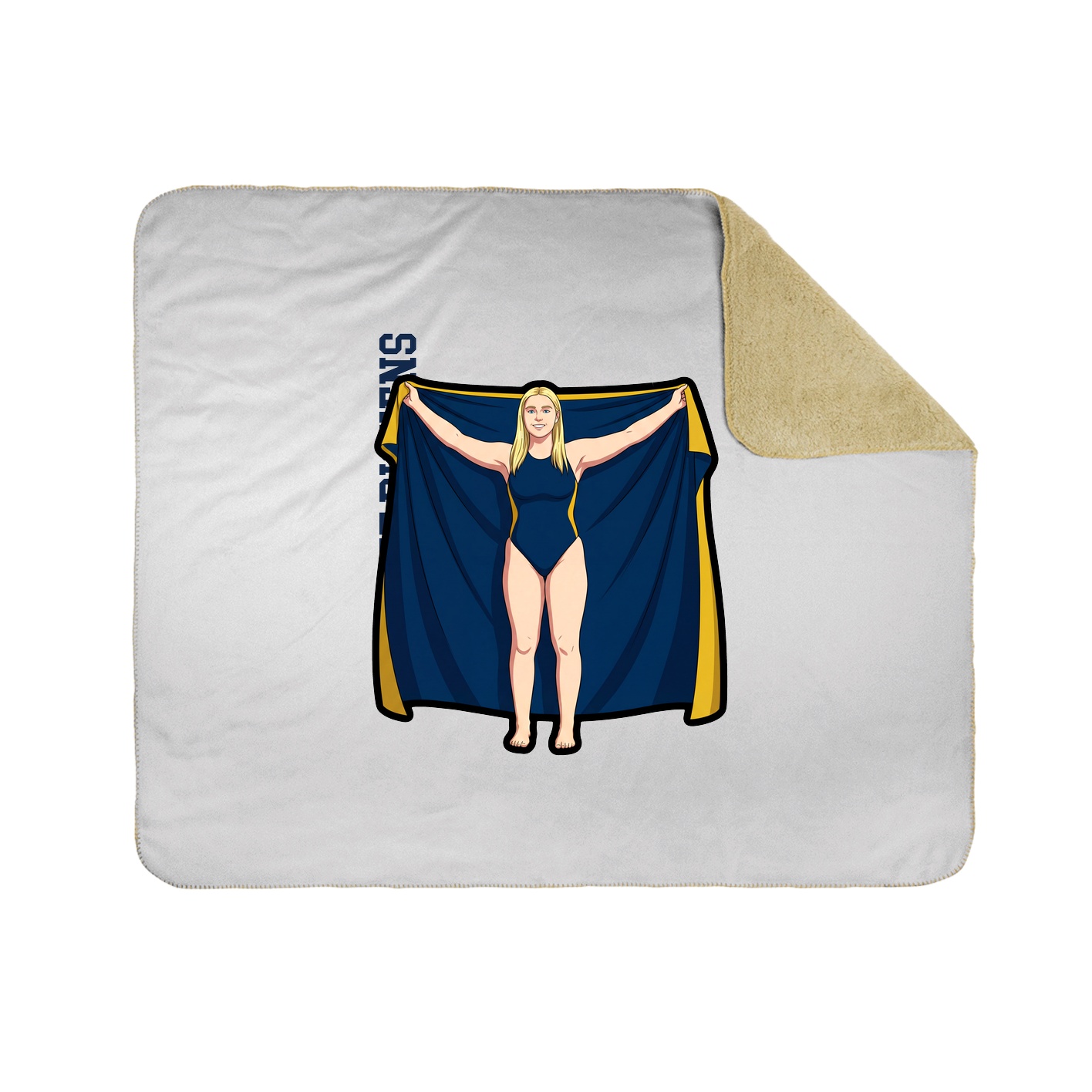 Throw Blanket — Name Vertical in White