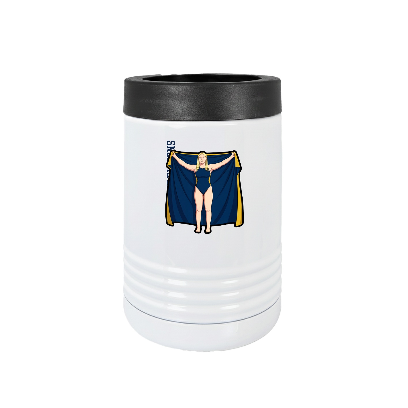 Beverage Holder — Name Vertical in White