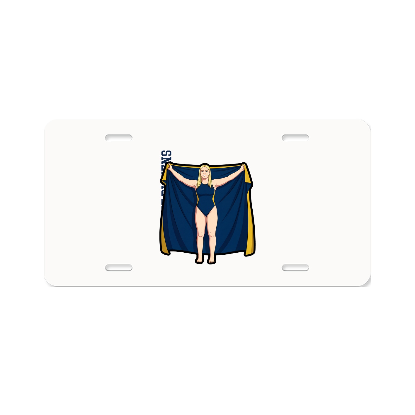 License Plate — Name Vertical in Classic