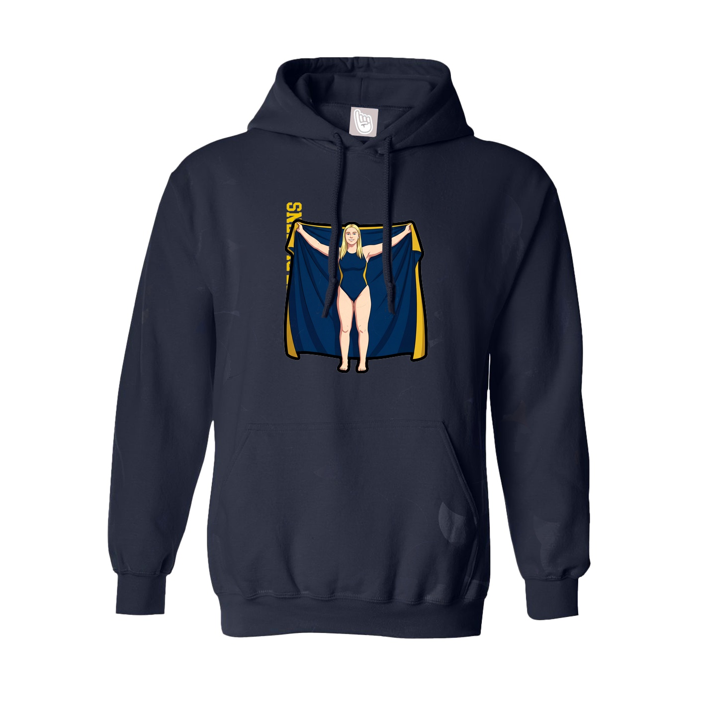 Hoodie — Name Vertical in Navy