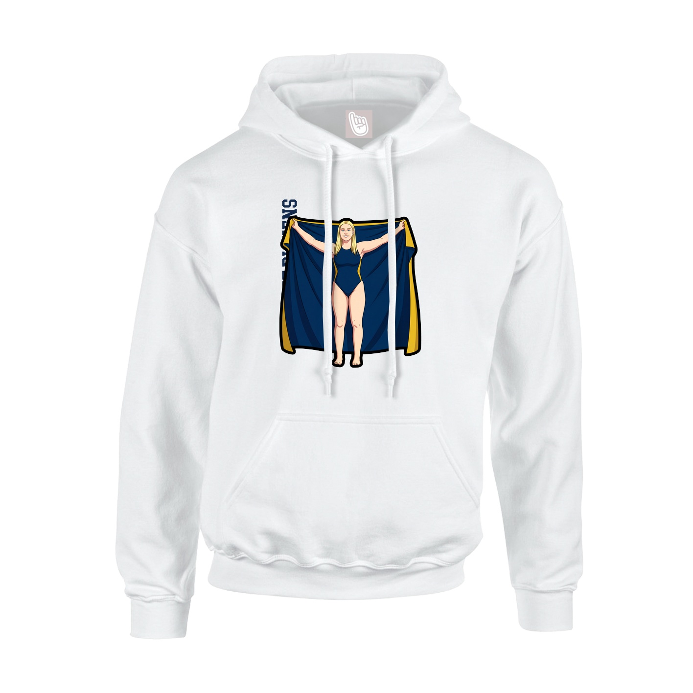 Youth Hoodie — Name Vertical in White