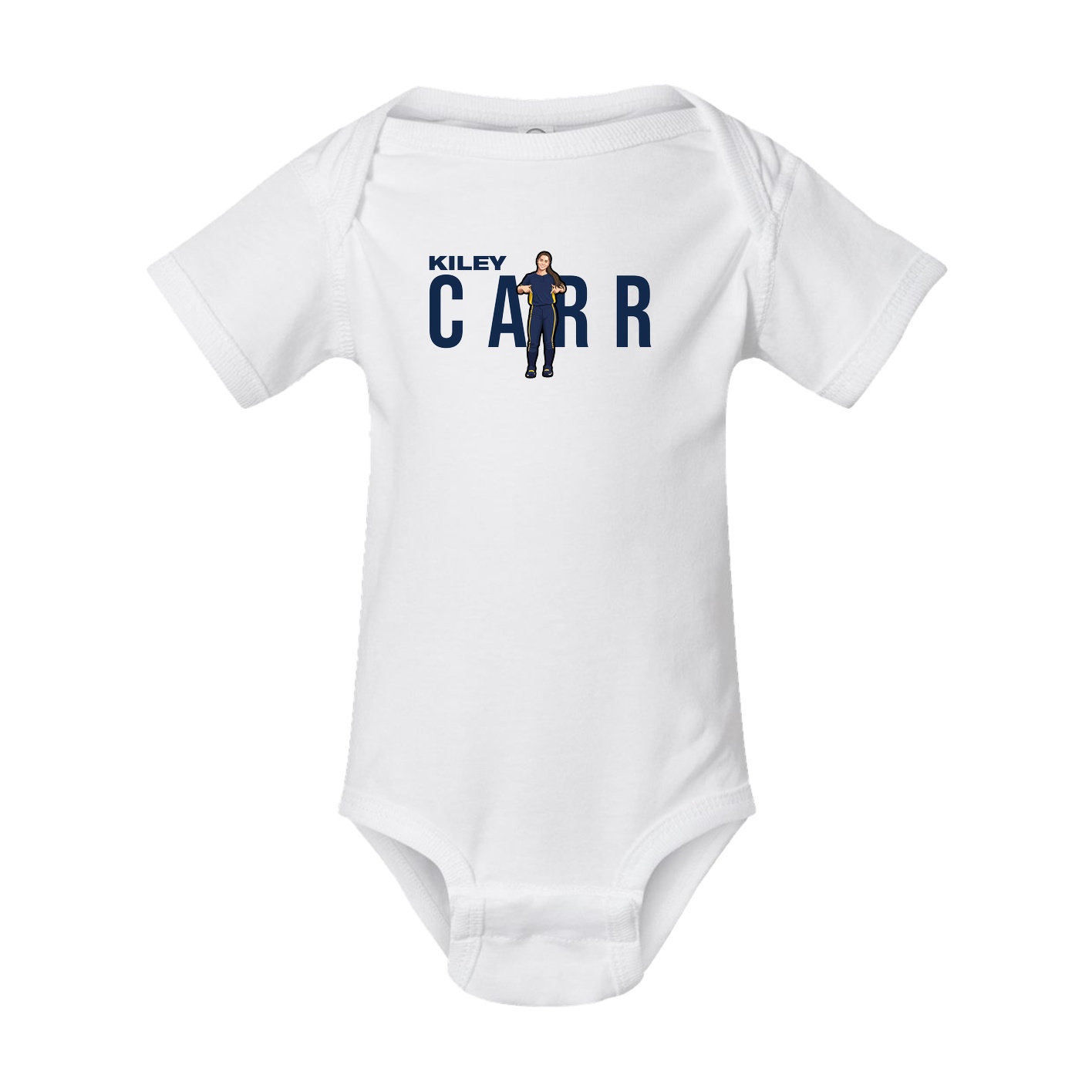 Baby Onesie — Player Name in White