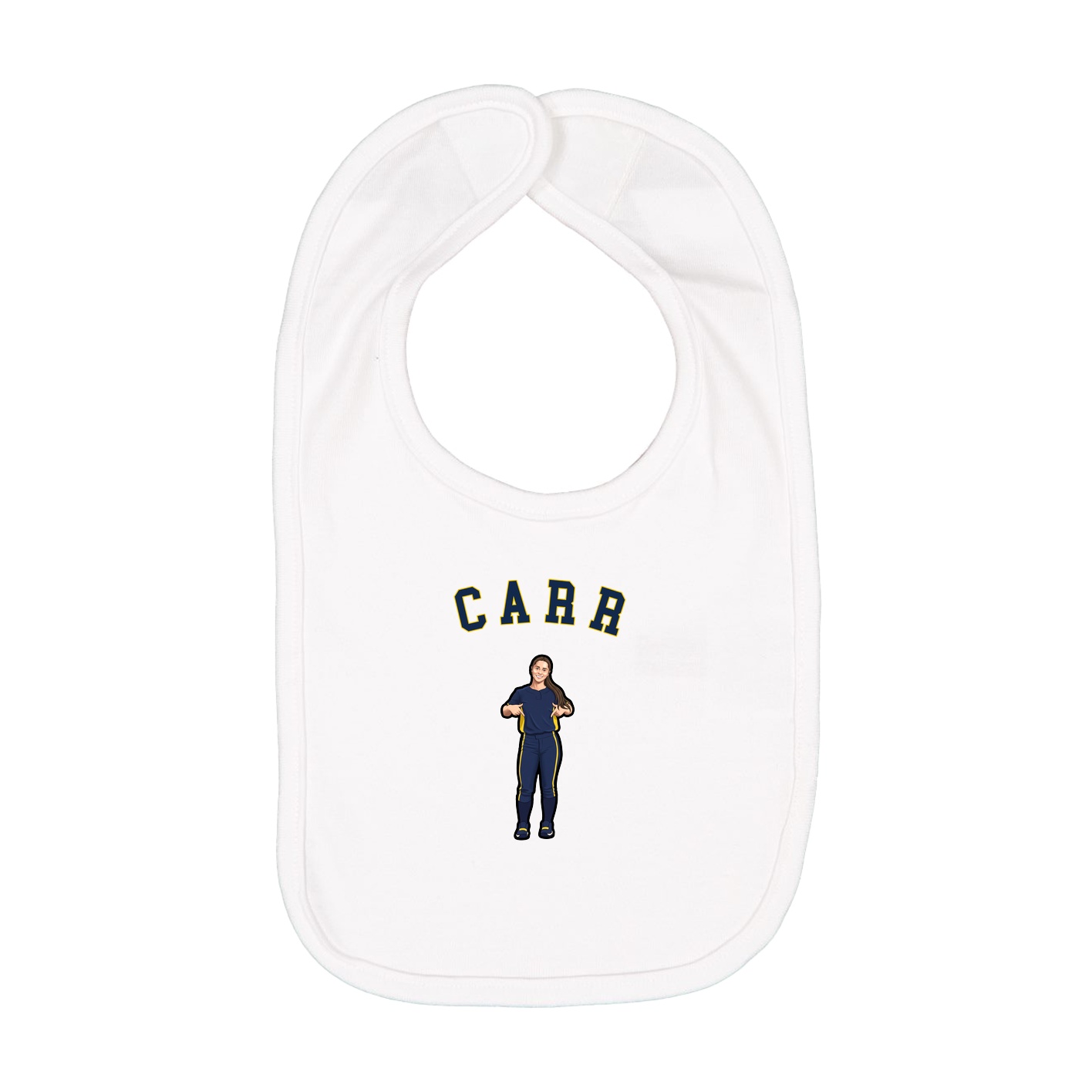 Infant Bib — Shirsey Arch in White
