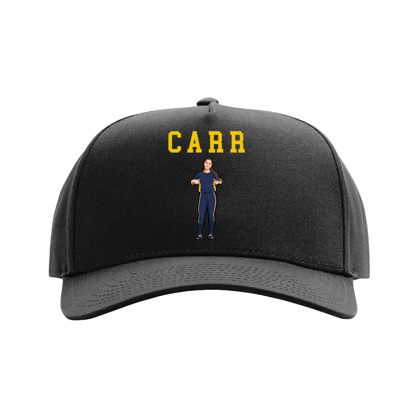 Full Fabric Five-Panel Champ Cap — Shirsey in Black