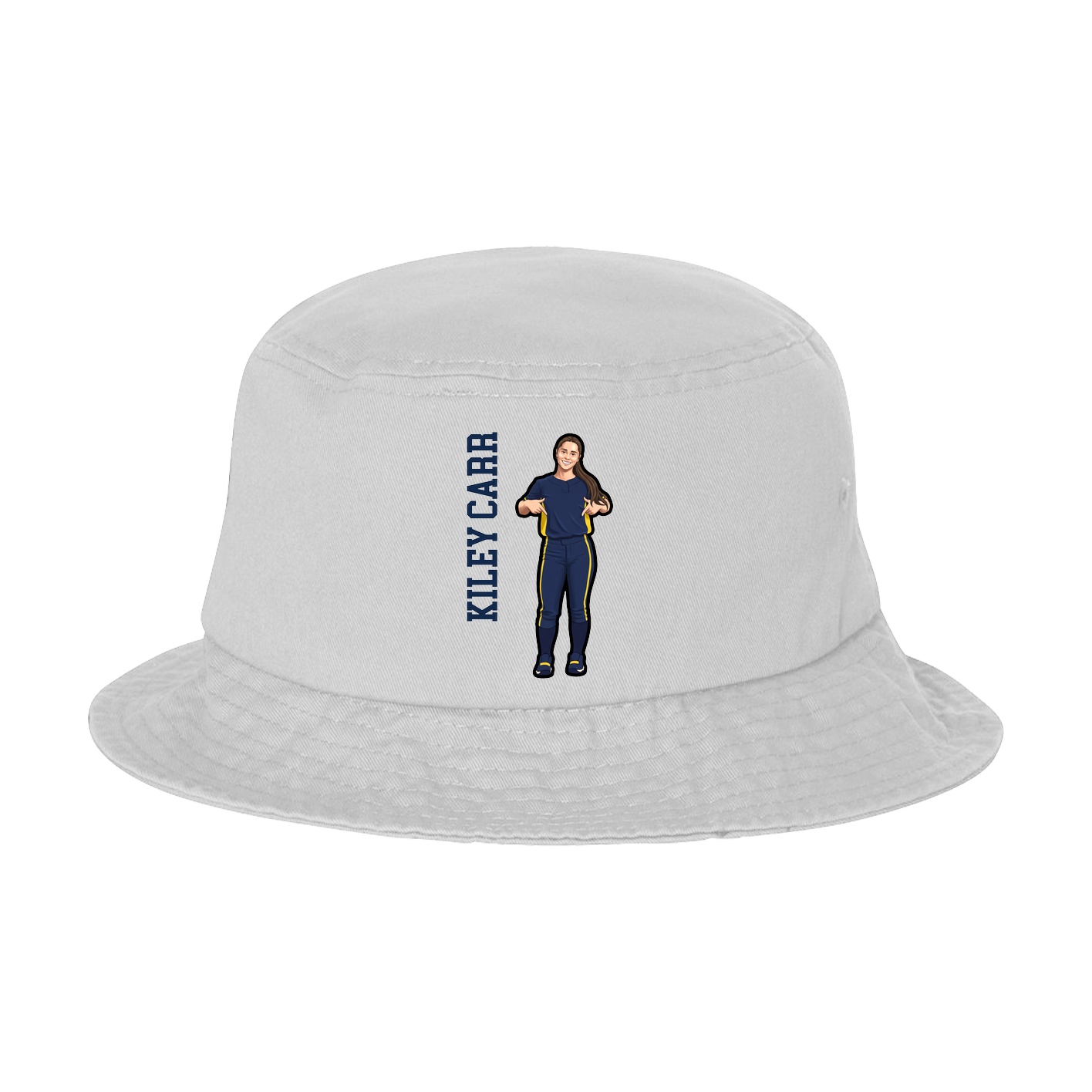 Bucket Cap — Name Vertical in White