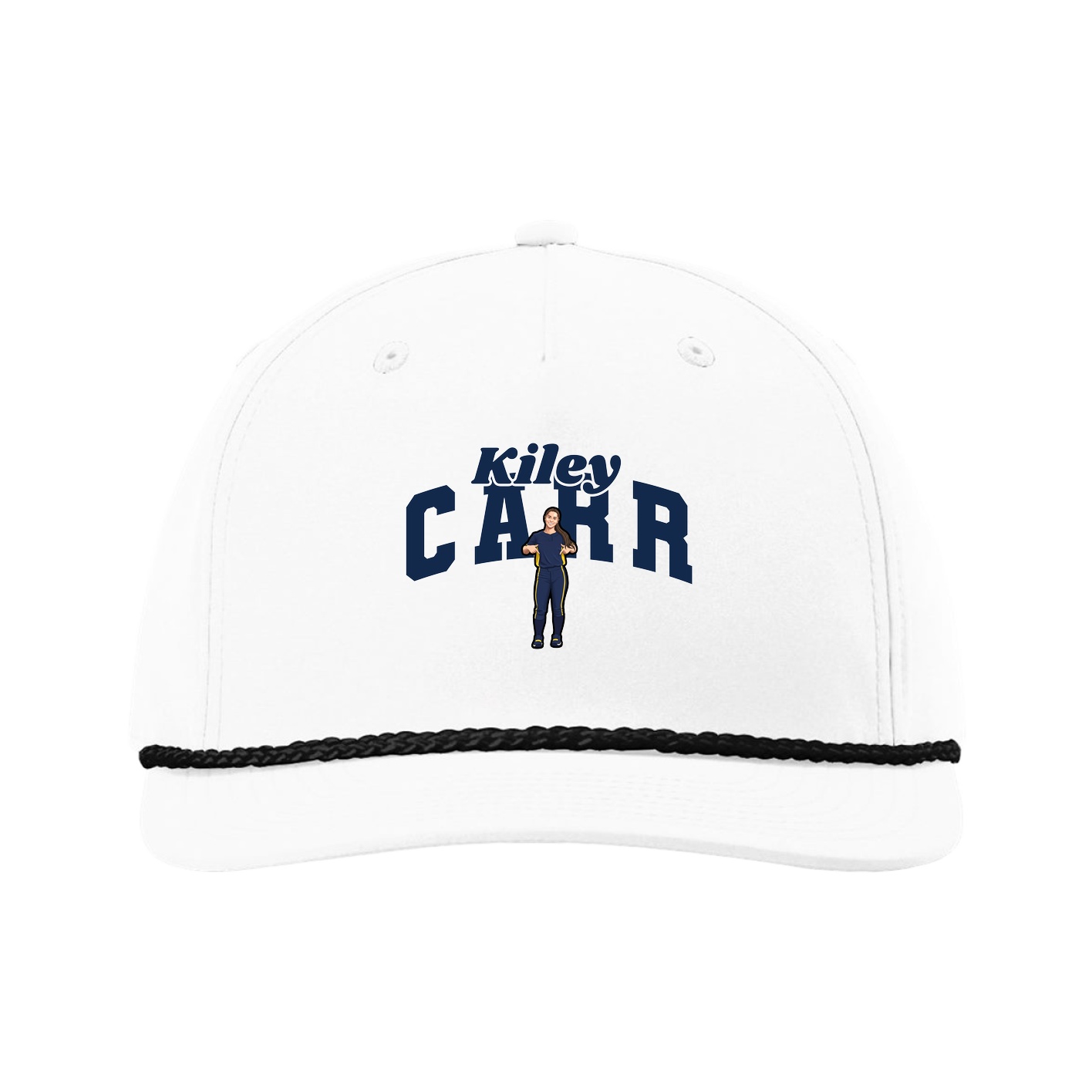 Five-Panel Classic Rope Cap — Signature Arch in White