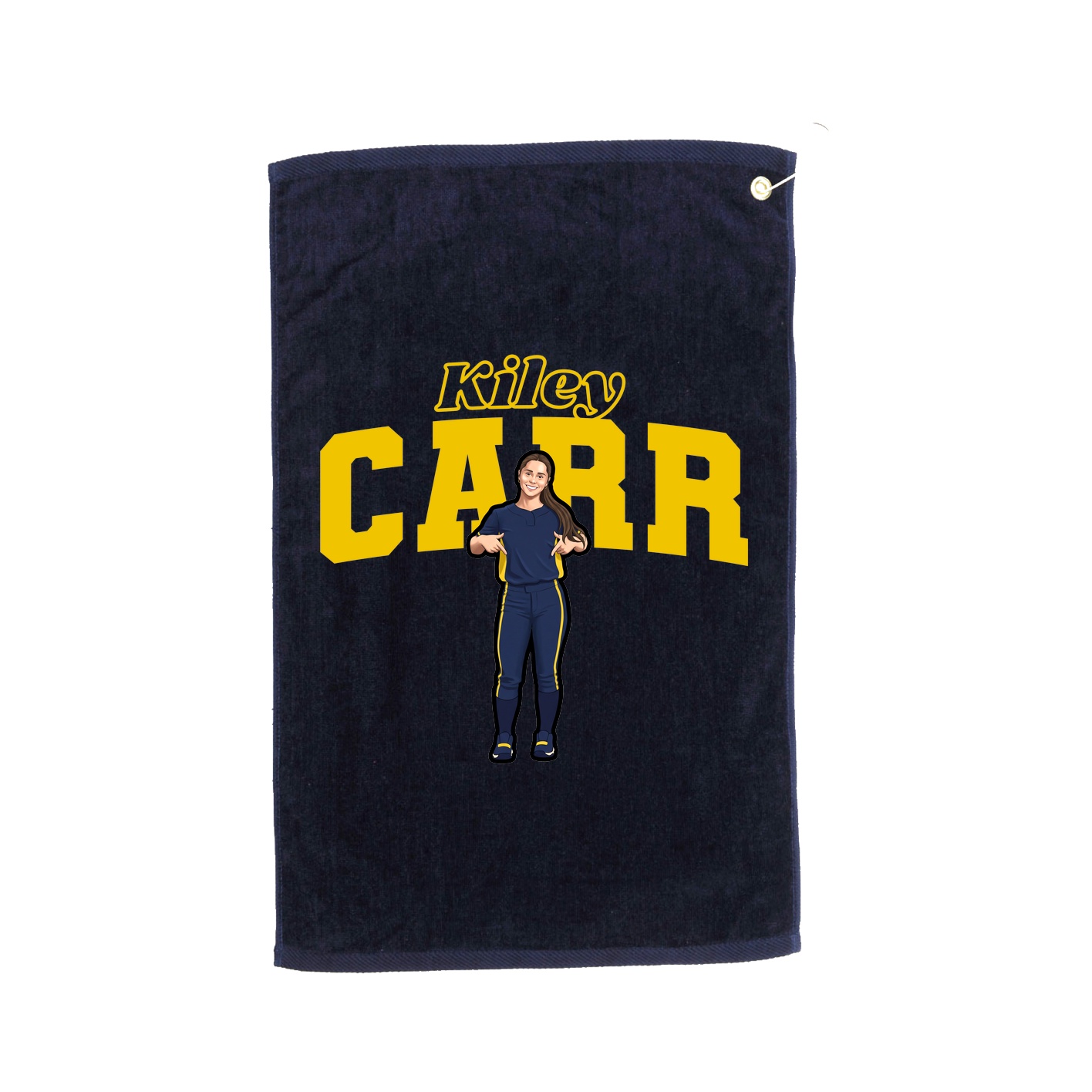Golf Towel — Name Arch in Navy