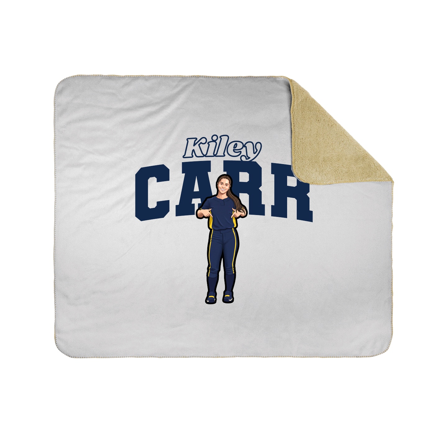 Throw Blanket — Name Arch in White