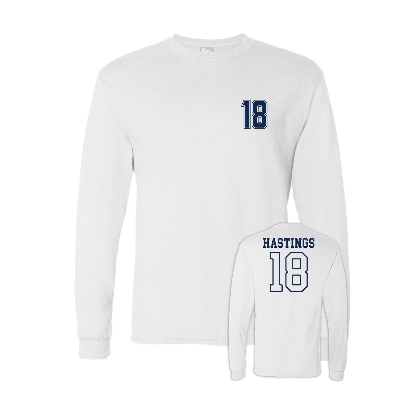 Long Sleeve Tee — Chest Back in White