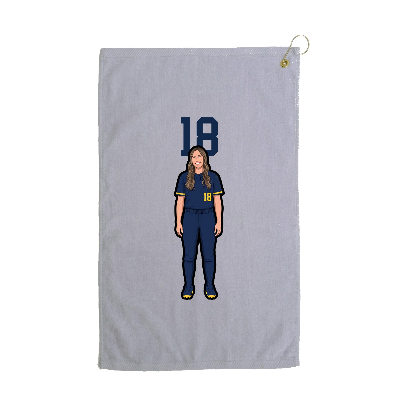 Golf Towel — Number Top in Grey