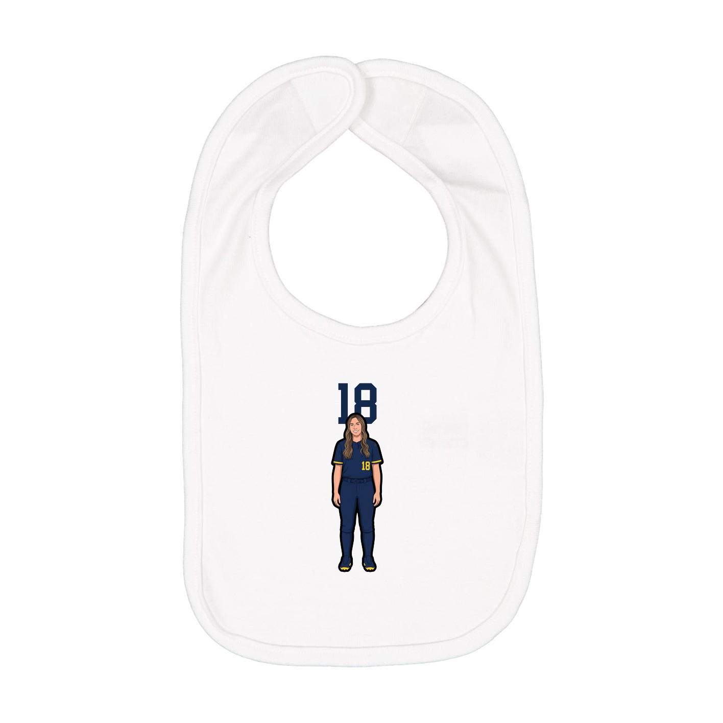 Infant Bib — Number Top in White