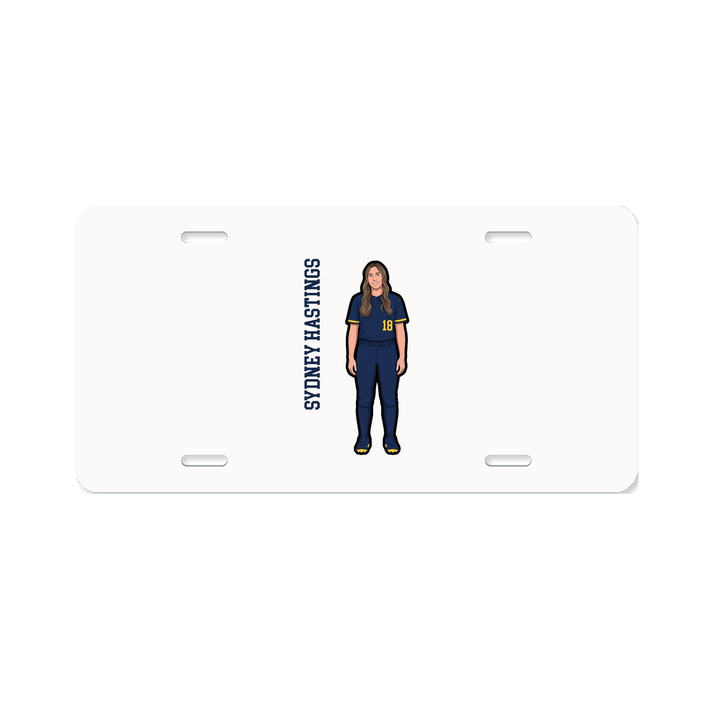 License Plate — Name Vertical in Classic