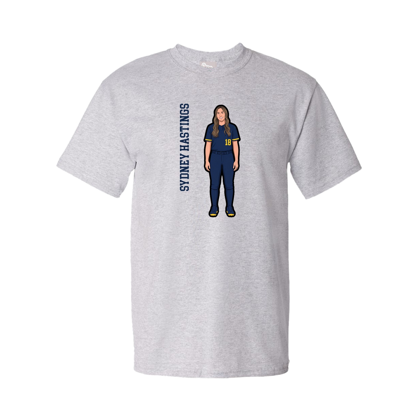 Tee — Name Vertical in Grey