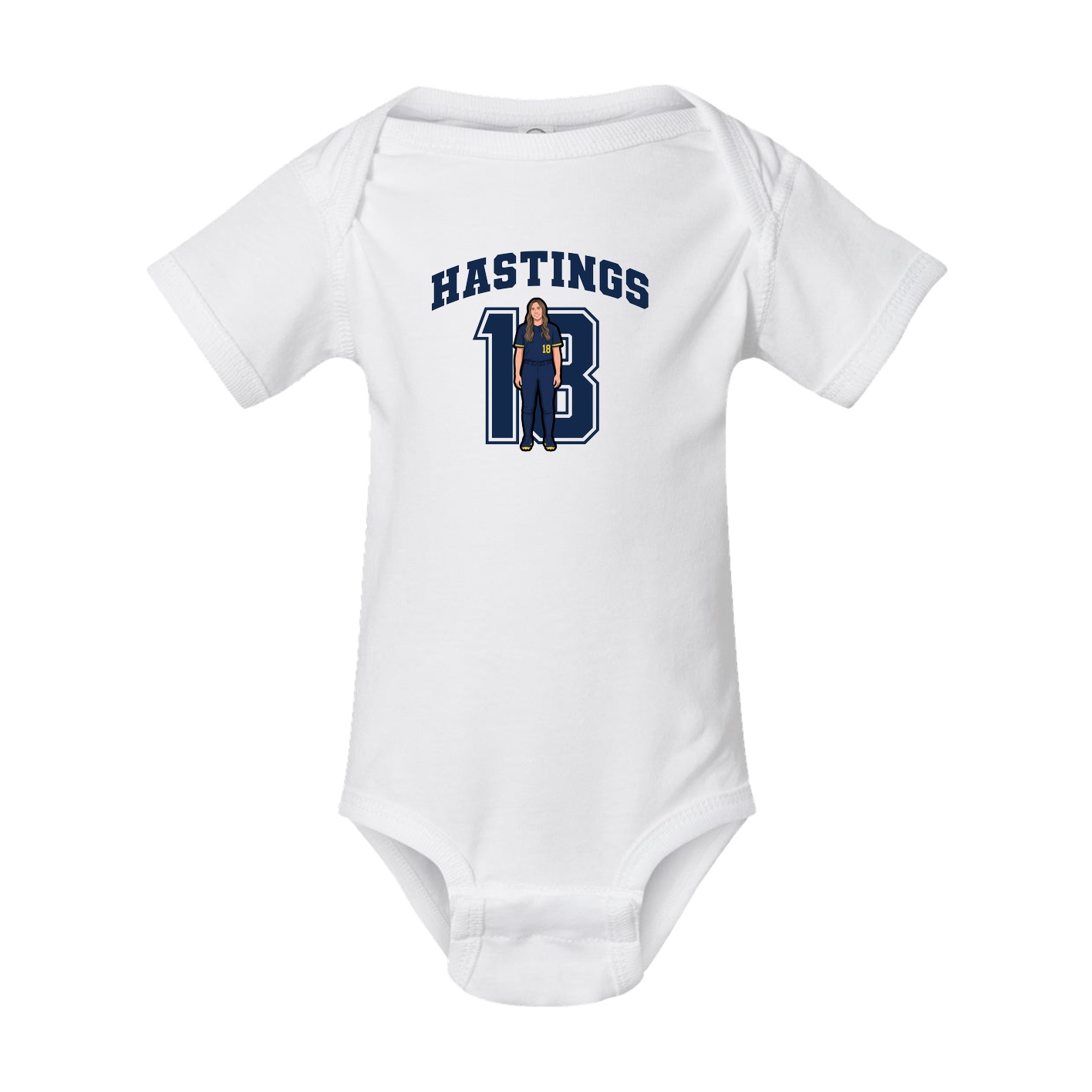 Baby Onesie — Number in White
