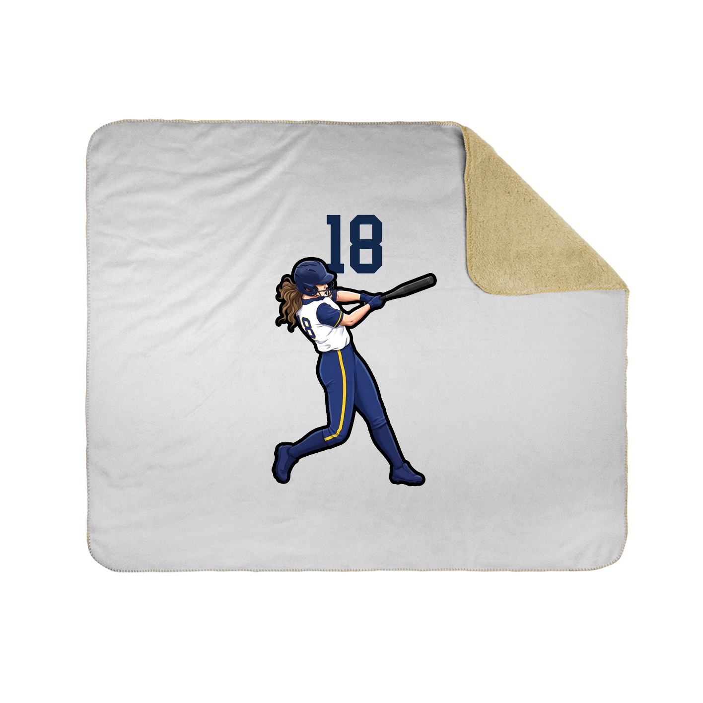 Throw Blanket — Number Top in White