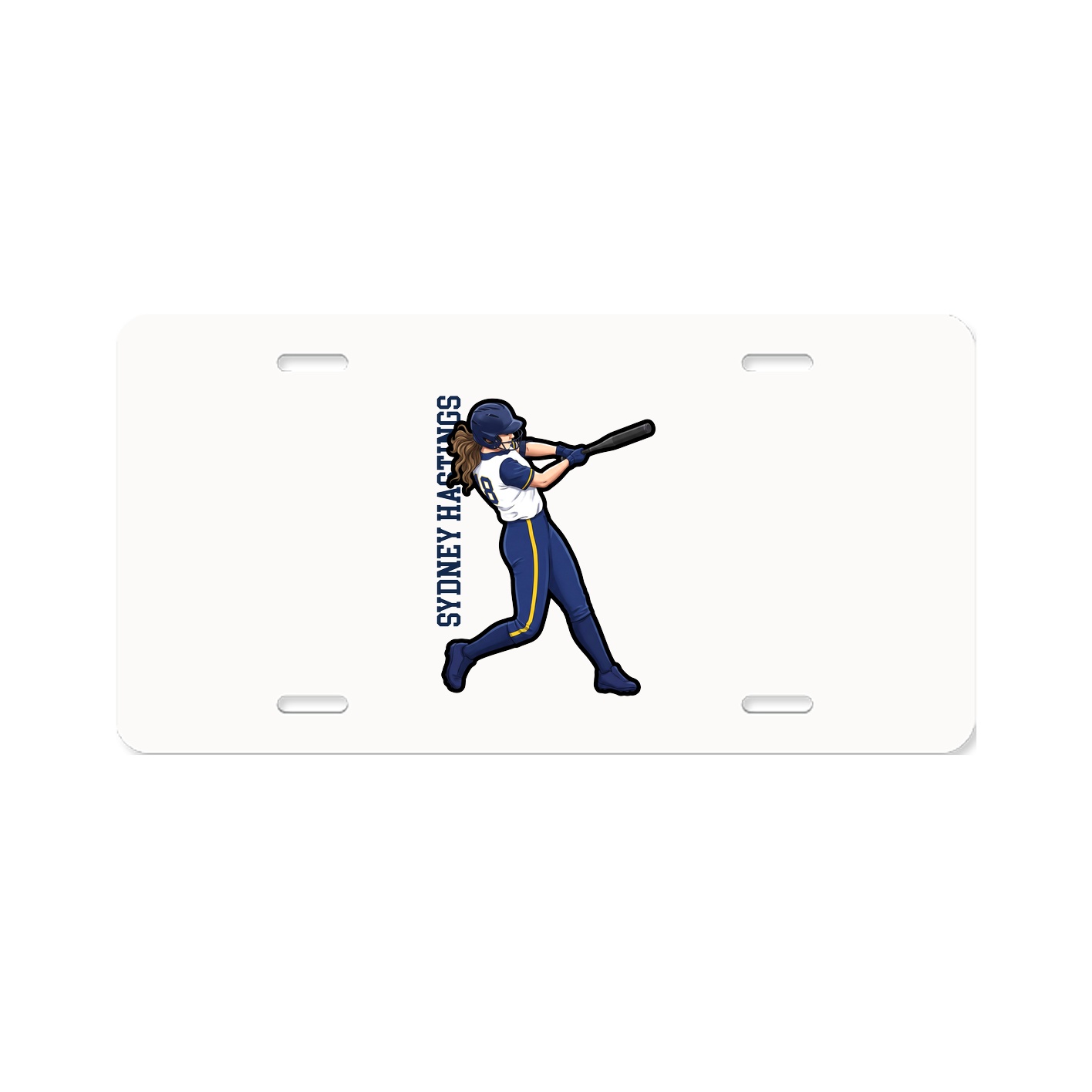 License Plate — Name Vertical in Classic