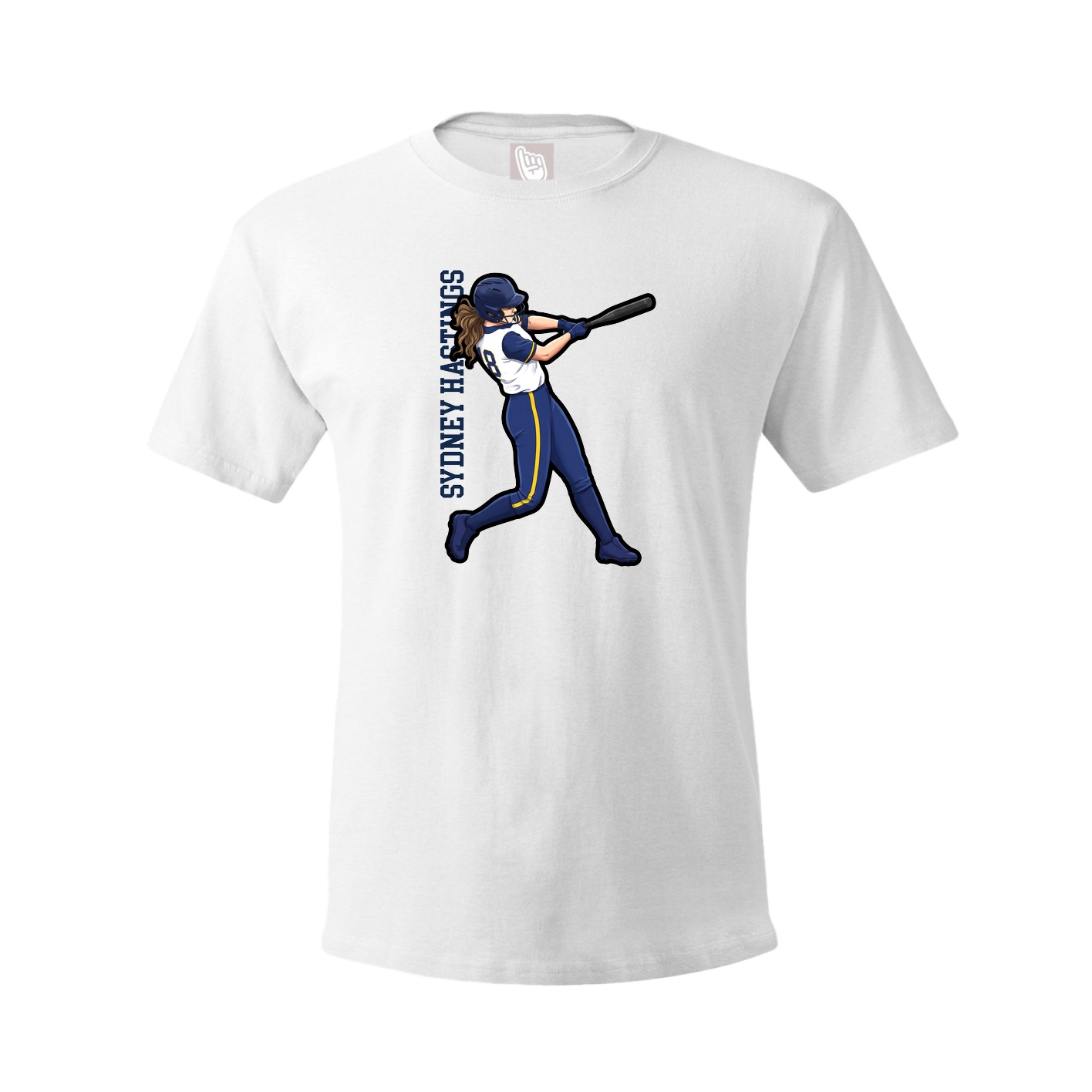 Youth Tee — Name Vertical in White