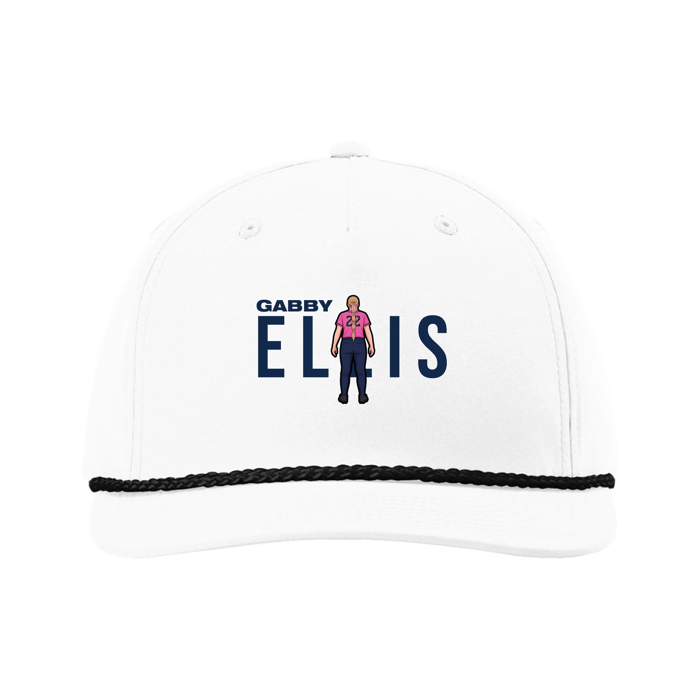 Five-Panel Classic Rope Cap — Player Name in White