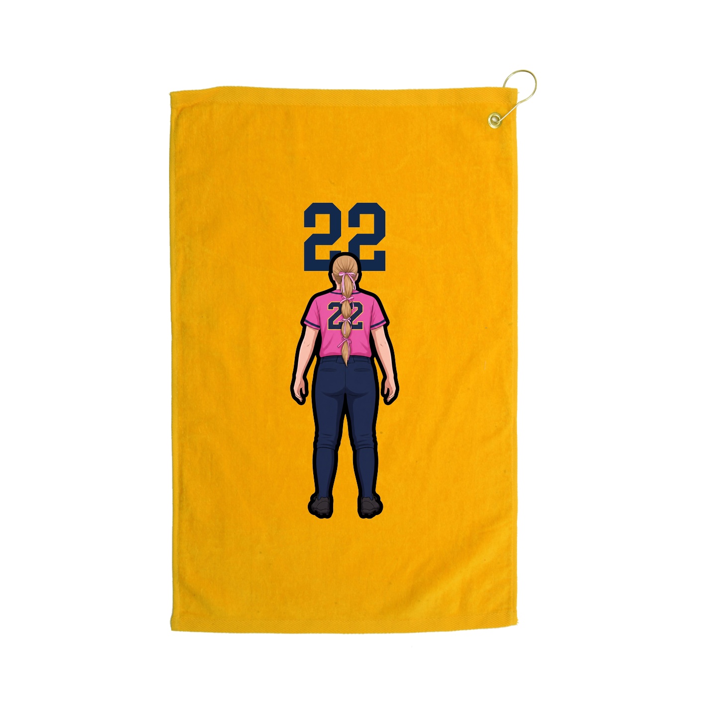 Golf Towel — Number Top in Gold