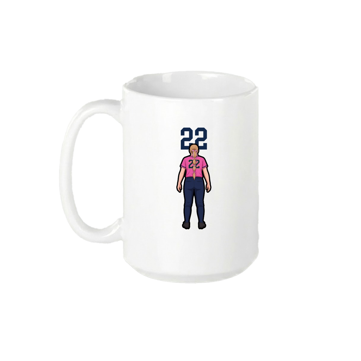 15oz Coffee Mug — Number Top in White