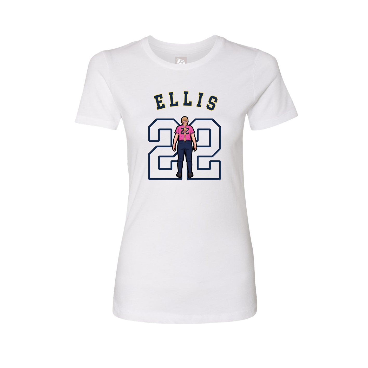 Fitted Women's Tee — Shirsey Arch in White