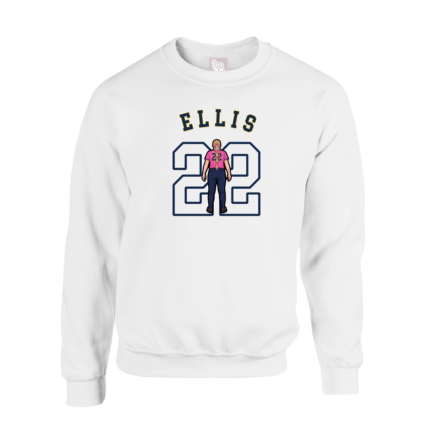 Fleece Crew — Shirsey Arch in White