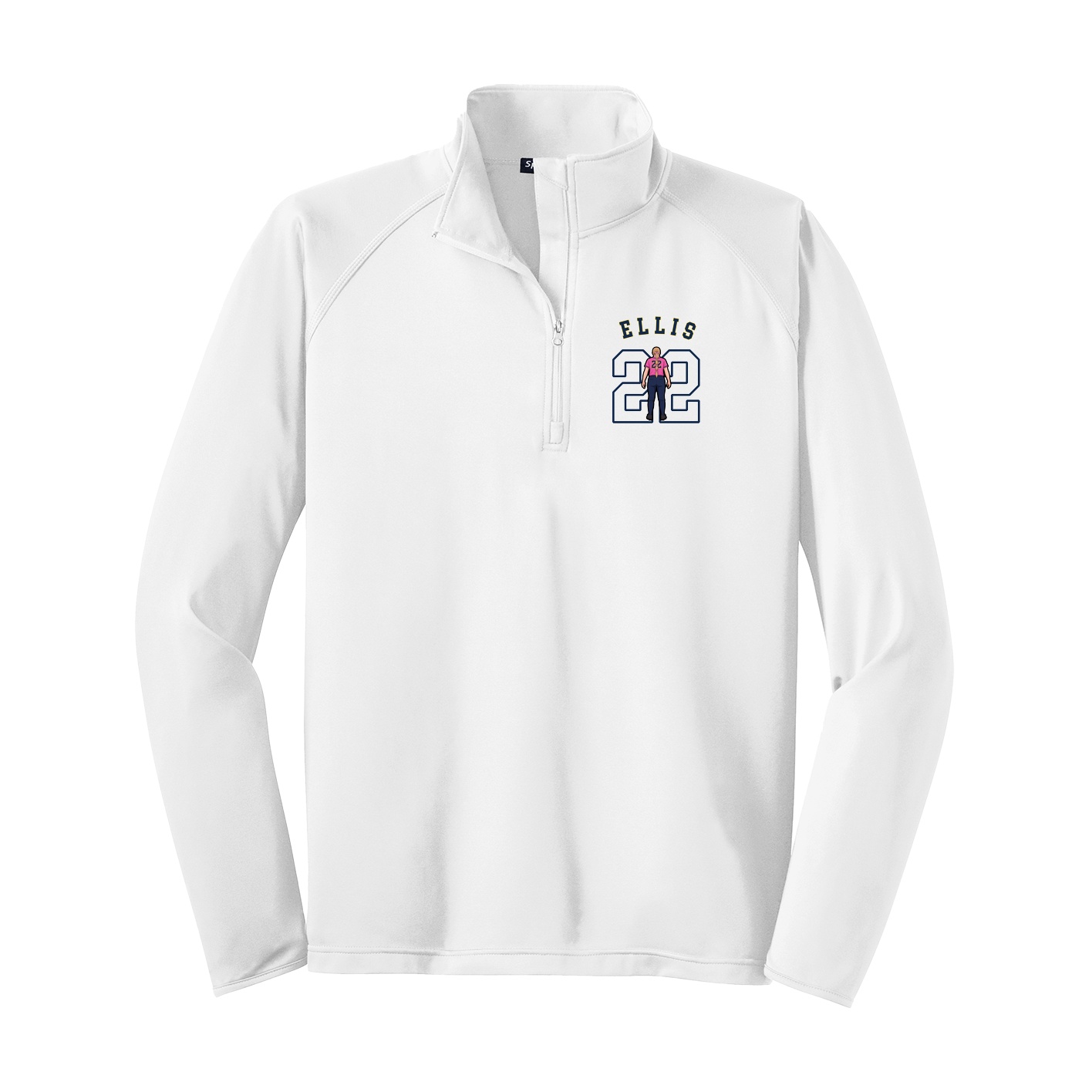 Q-Zip Pullover — Shirsey Arch in White