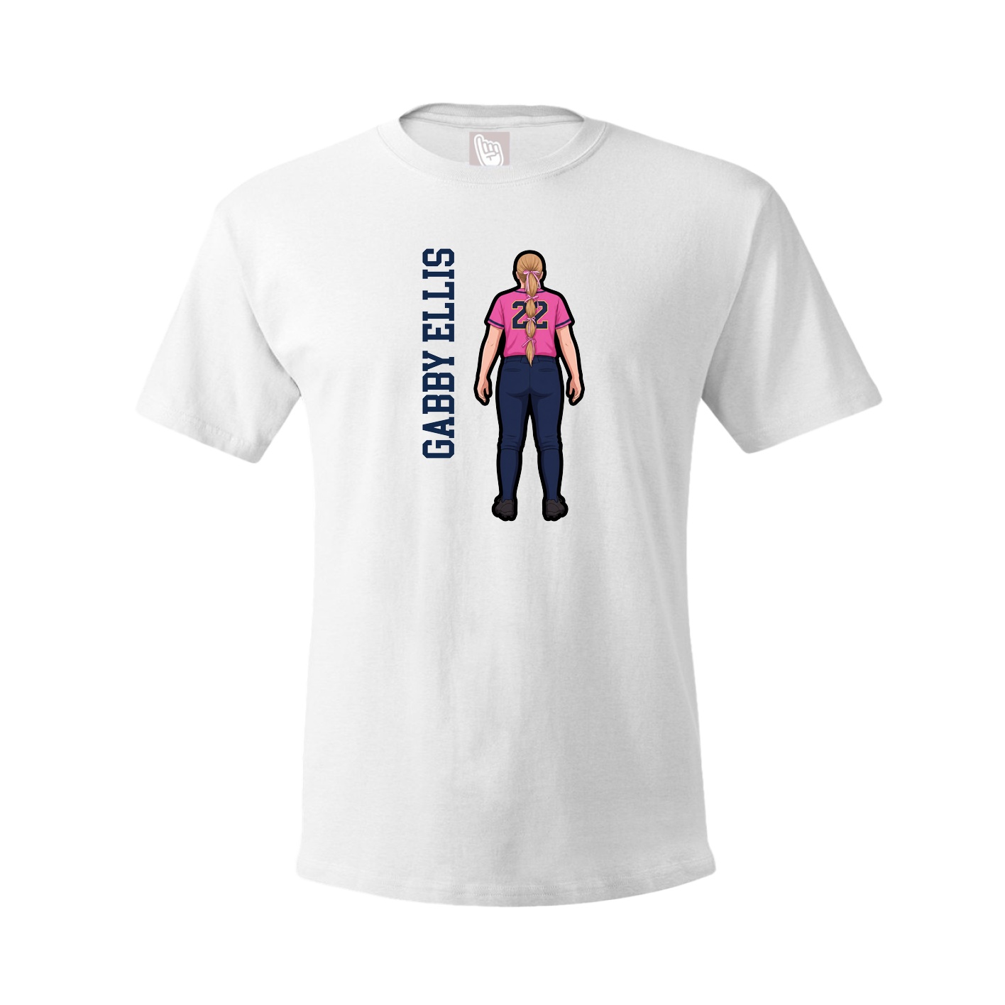 Youth Tee — Name Vertical in White