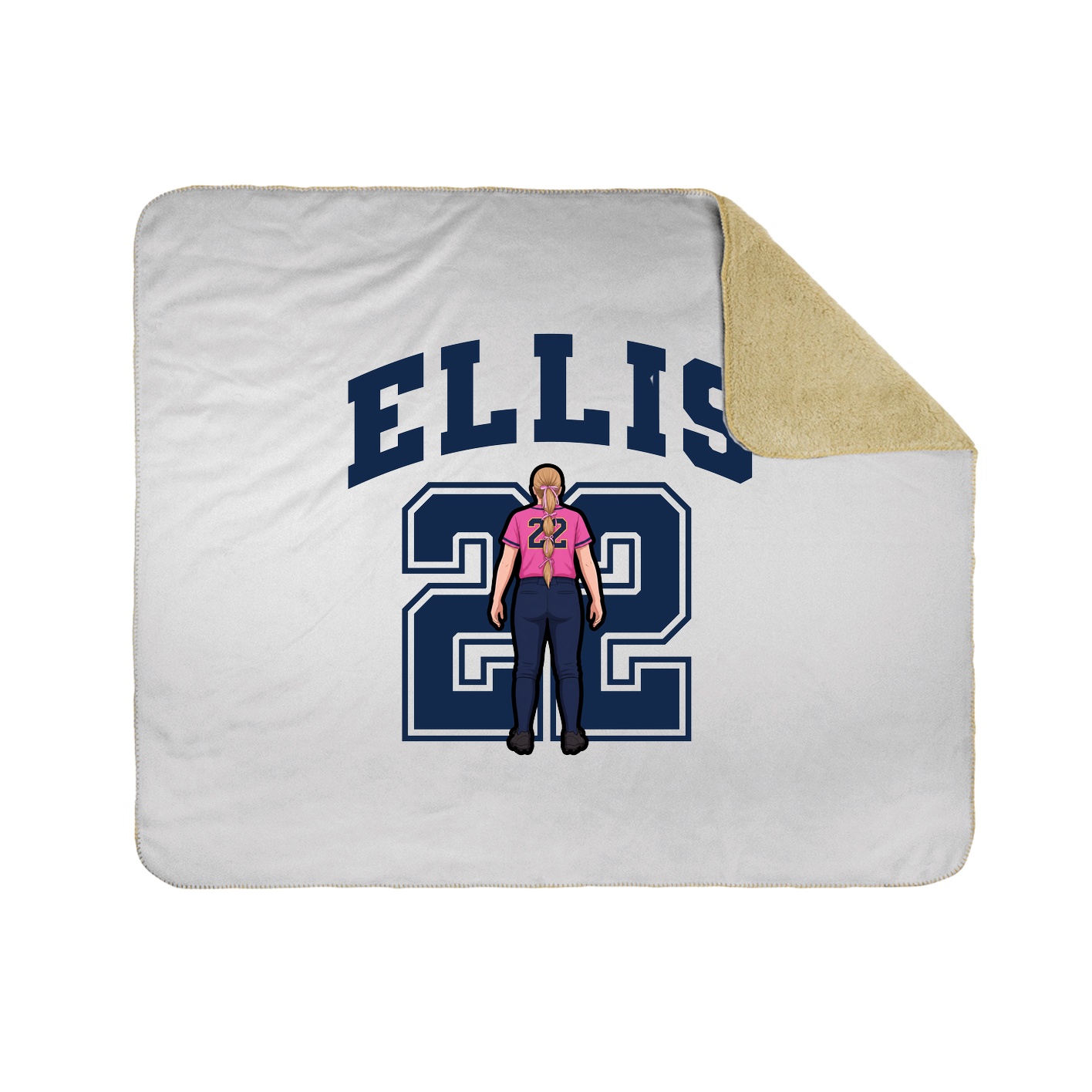 Throw Blanket — Number in White