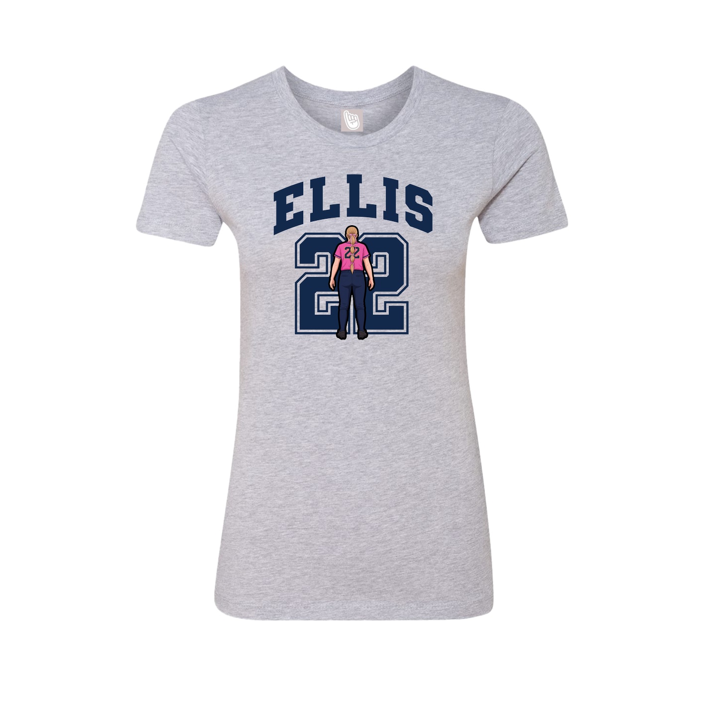 Fitted Women's Tee — Number in Grey