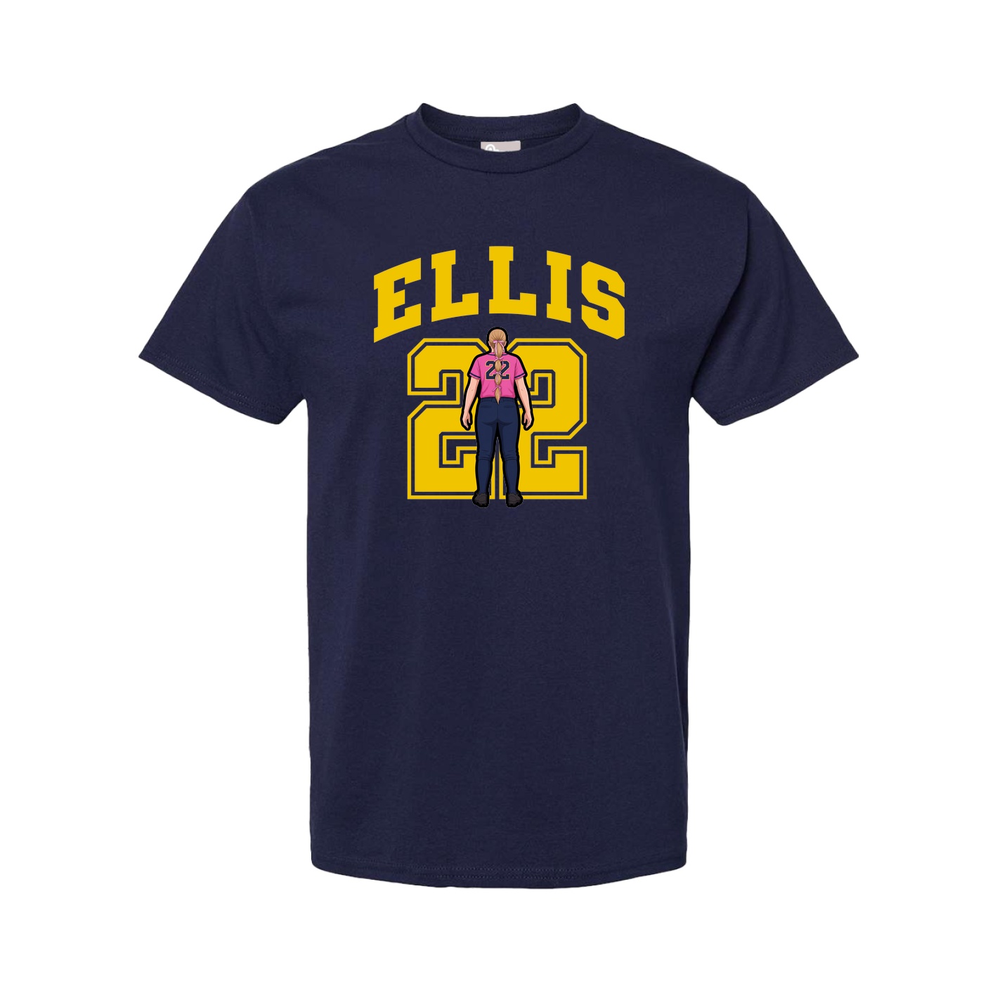 Youth Tee — Number in Navy