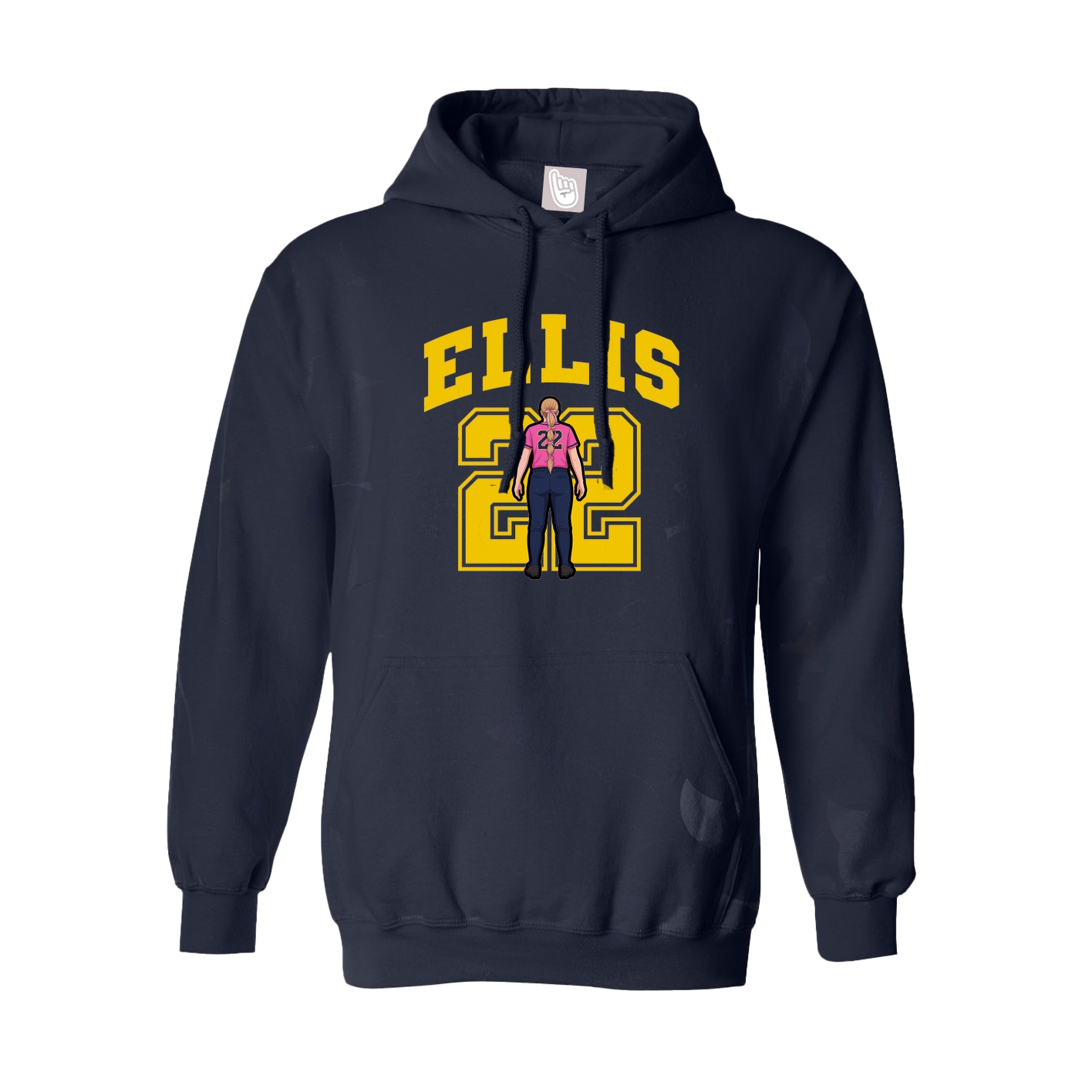 Hoodie — Number in Navy