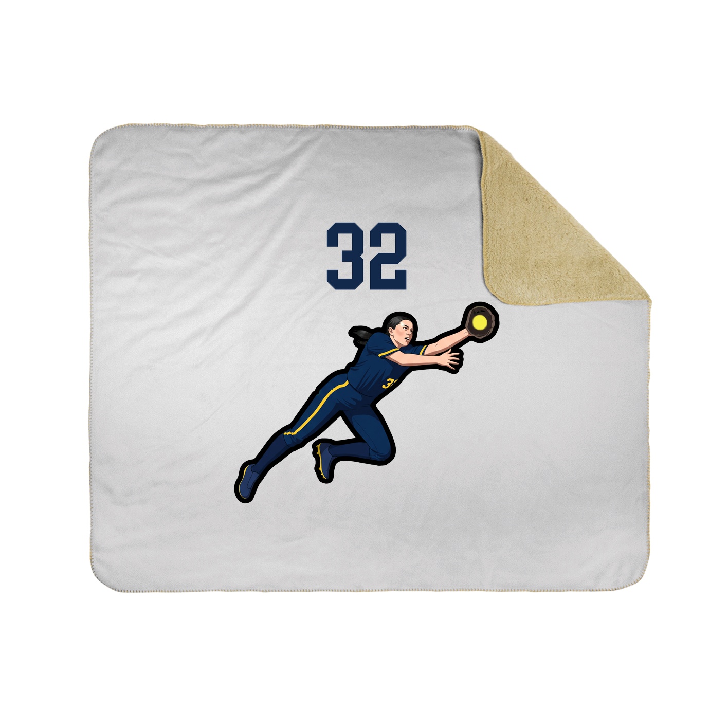 Throw Blanket — Number Top in White