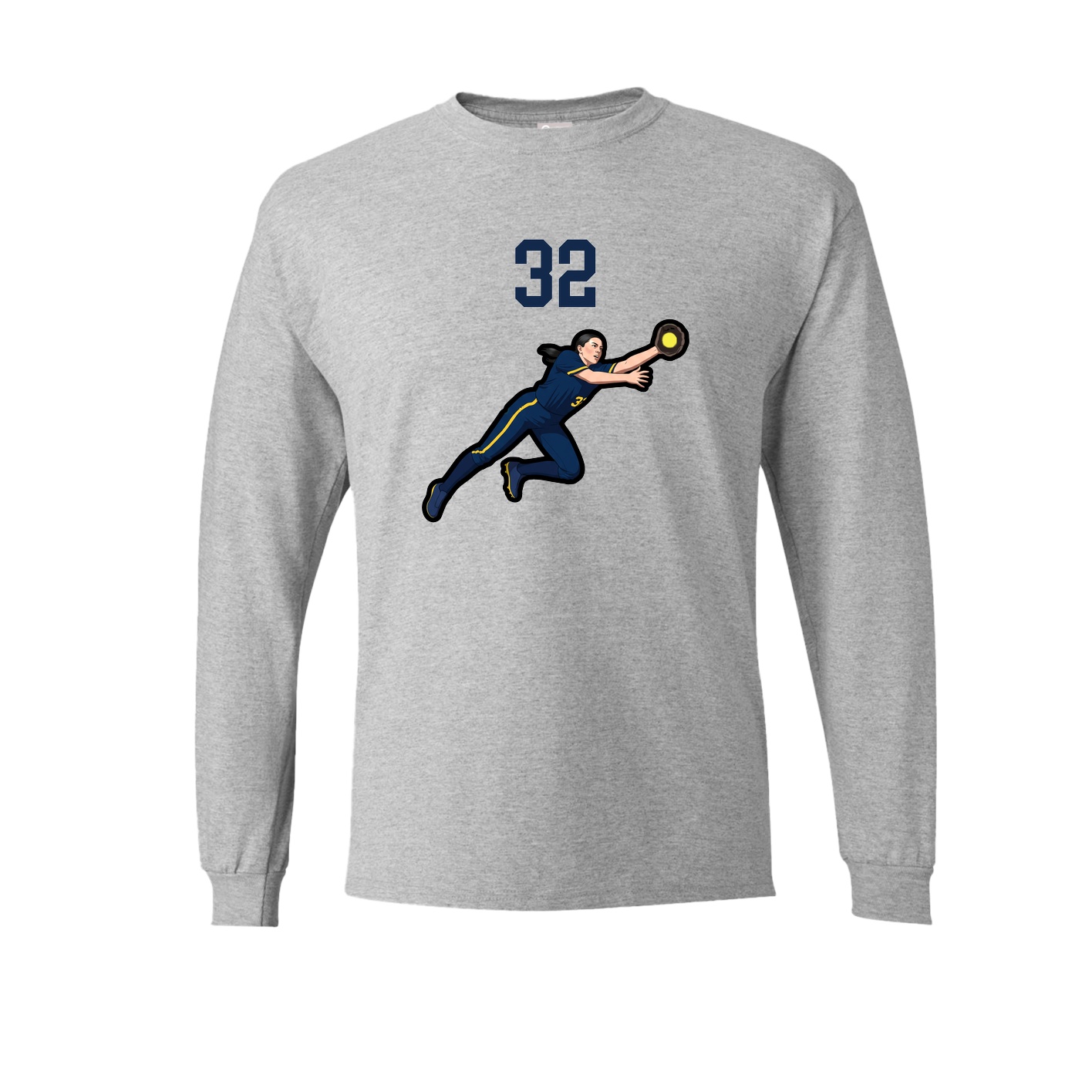 Long Sleeve Tee — Number Top in Grey