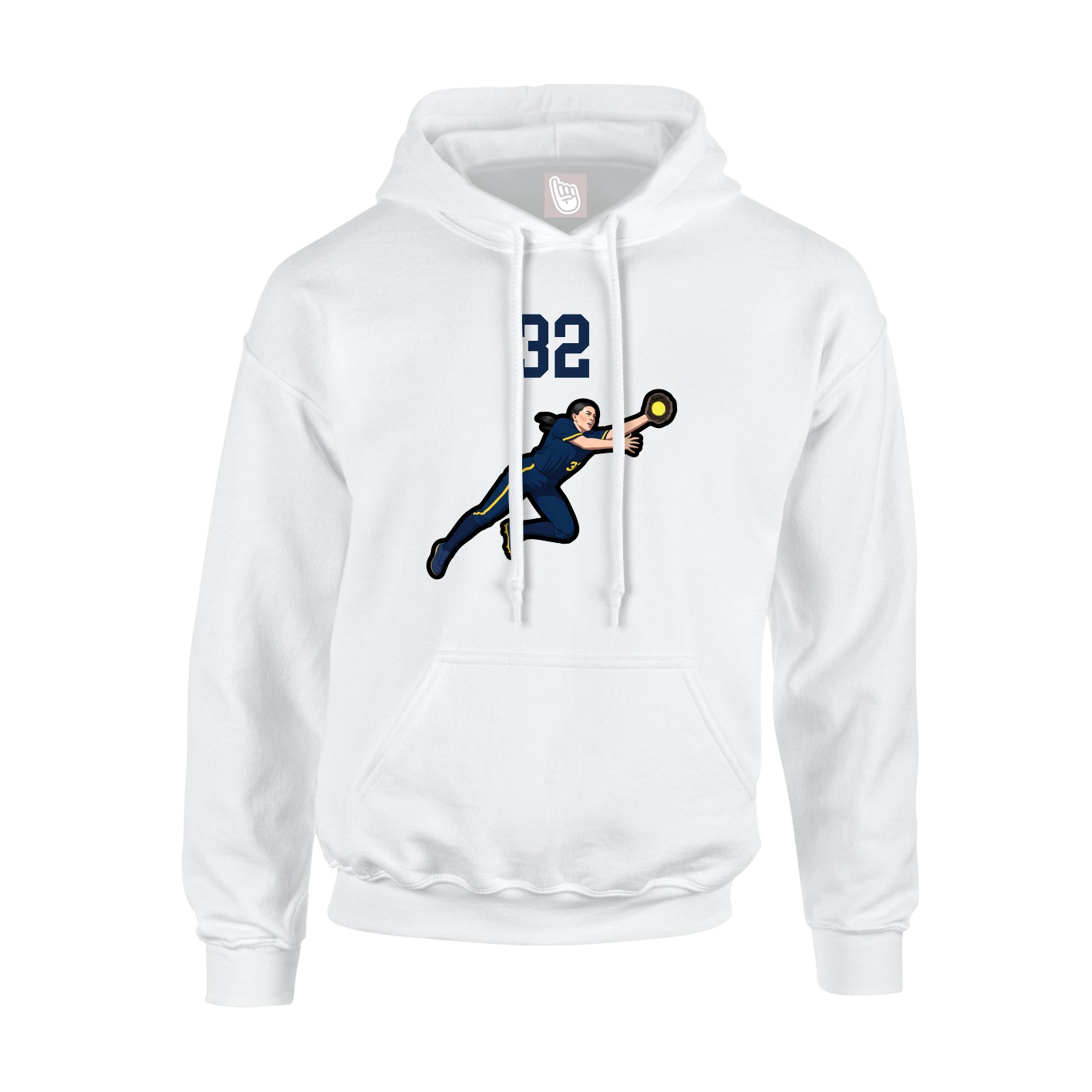 Youth Hoodie — Number Top in White