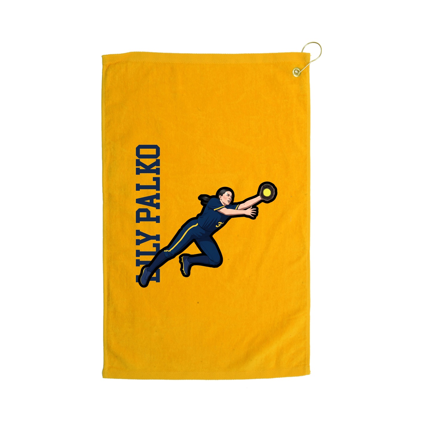 Golf Towel — Name Vertical in Gold
